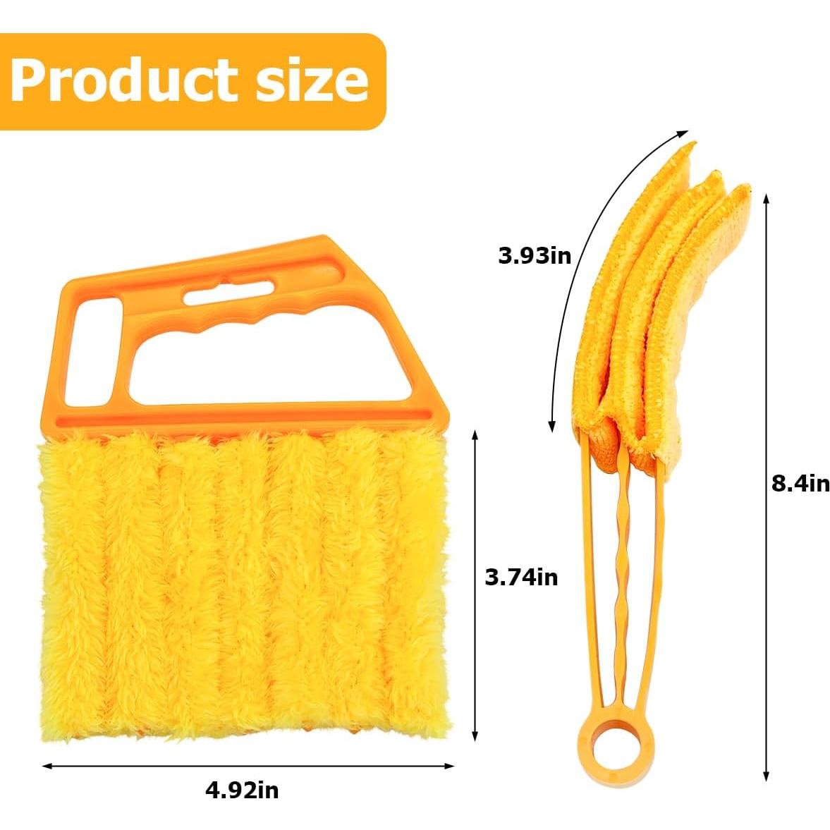 Limpiador de Persianas KHGUZ 4PCS - Cepillo 7 Dedos Amarillo