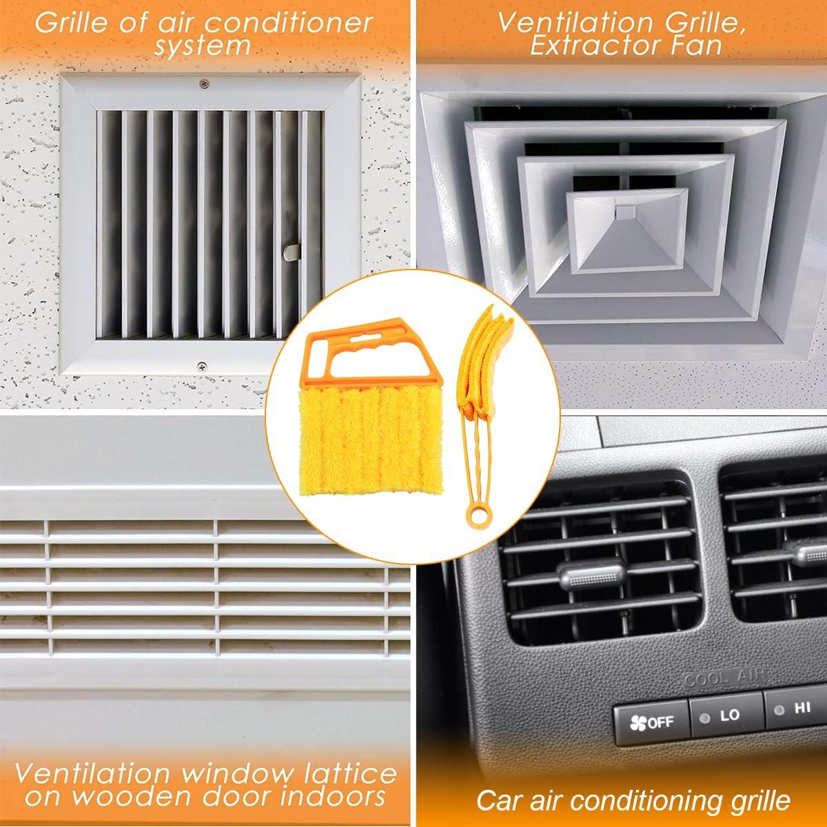 Limpiador de Persianas KHGUZ 4PCS - Cepillo 7 Dedos Amarillo
