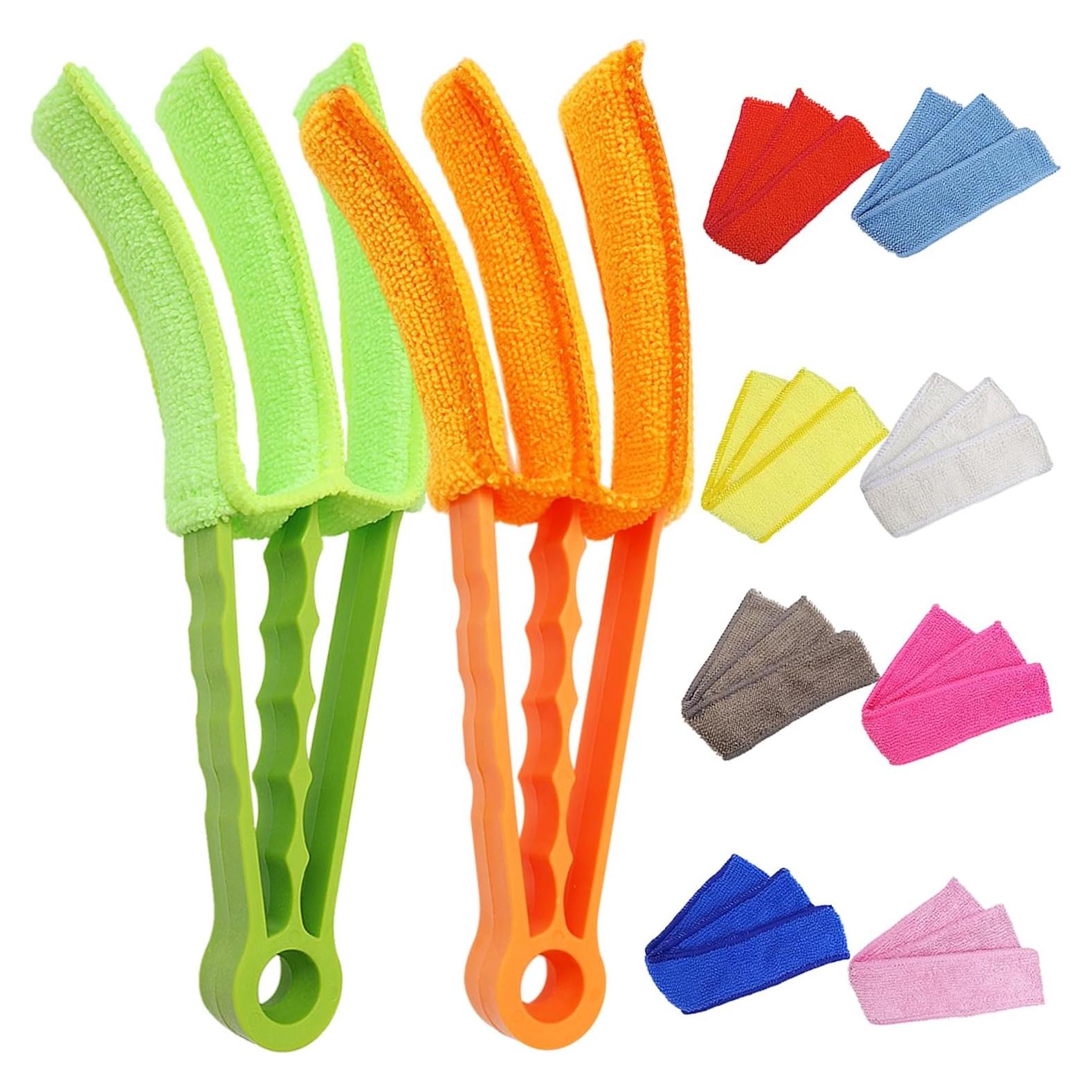 Limpiador de Persianas BAIDOON 2 Piezas con 10 Mangas Microfibra