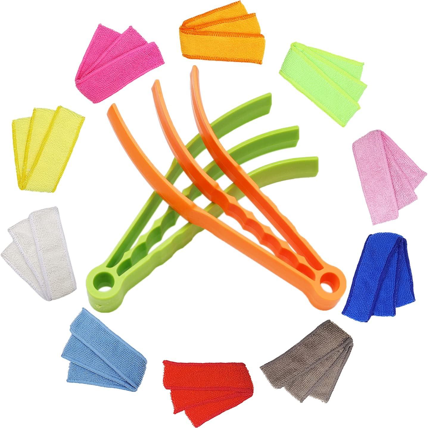 Limpiador de Persianas BAIDOON 2 Piezas con 10 Mangas Microfibra