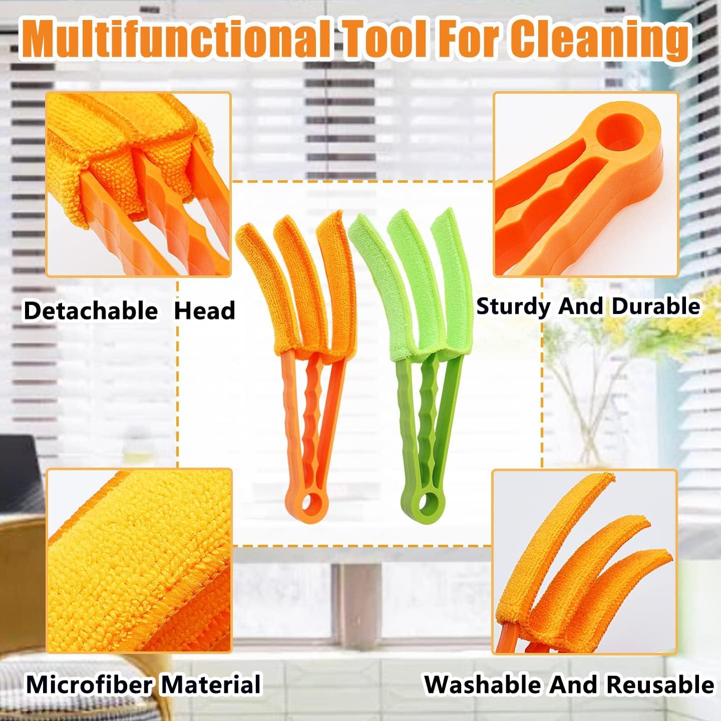 Limpiador de Persianas BAIDOON 2 Piezas con 10 Mangas Microfibra