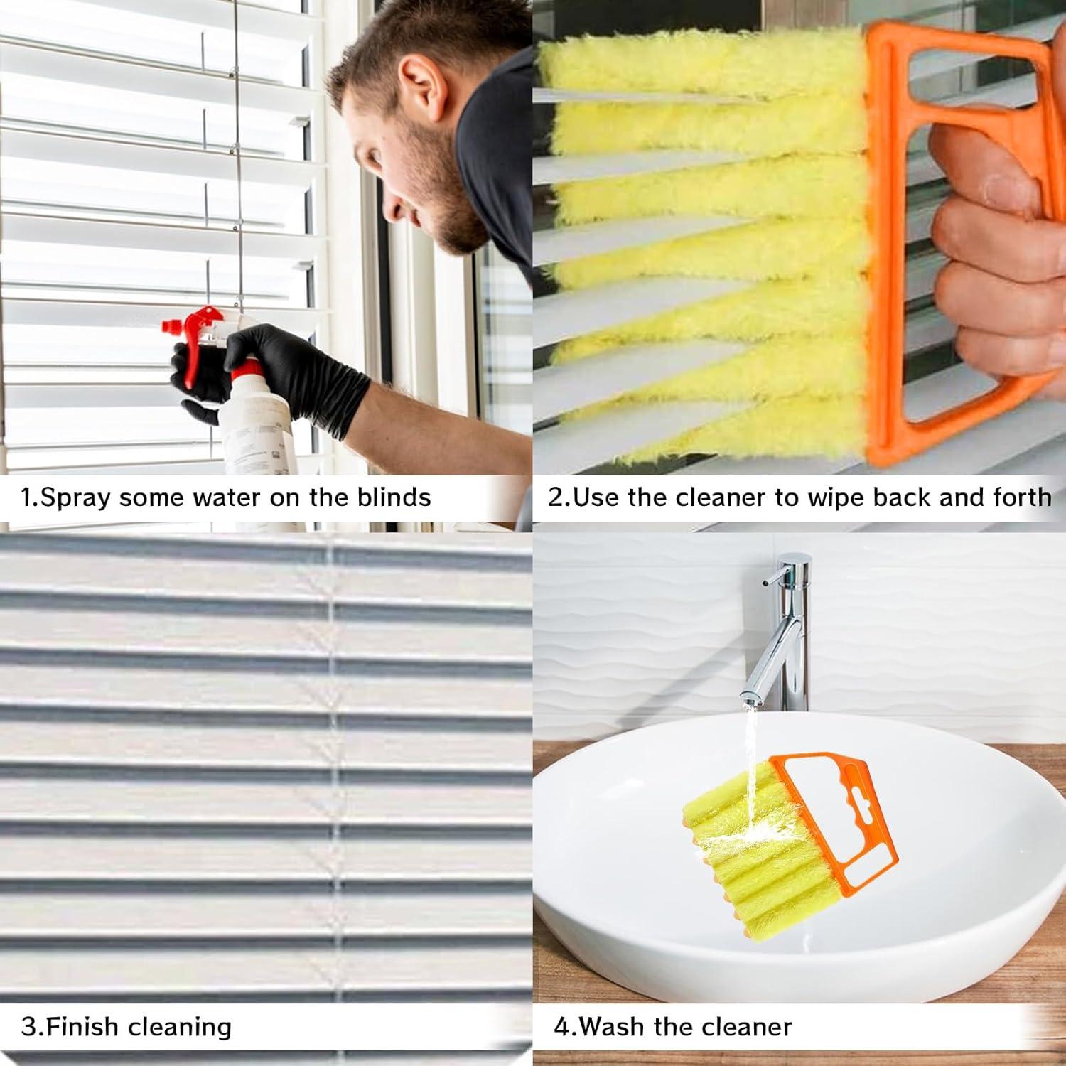 4 Piezas Limpiador de Persianas Starfa Lab, 7 Dedos y Mini