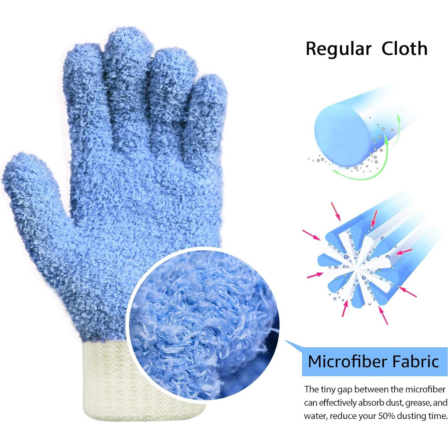 Guantes de Microfibra MIG4U Reutilizables Azul 1 Par S/M