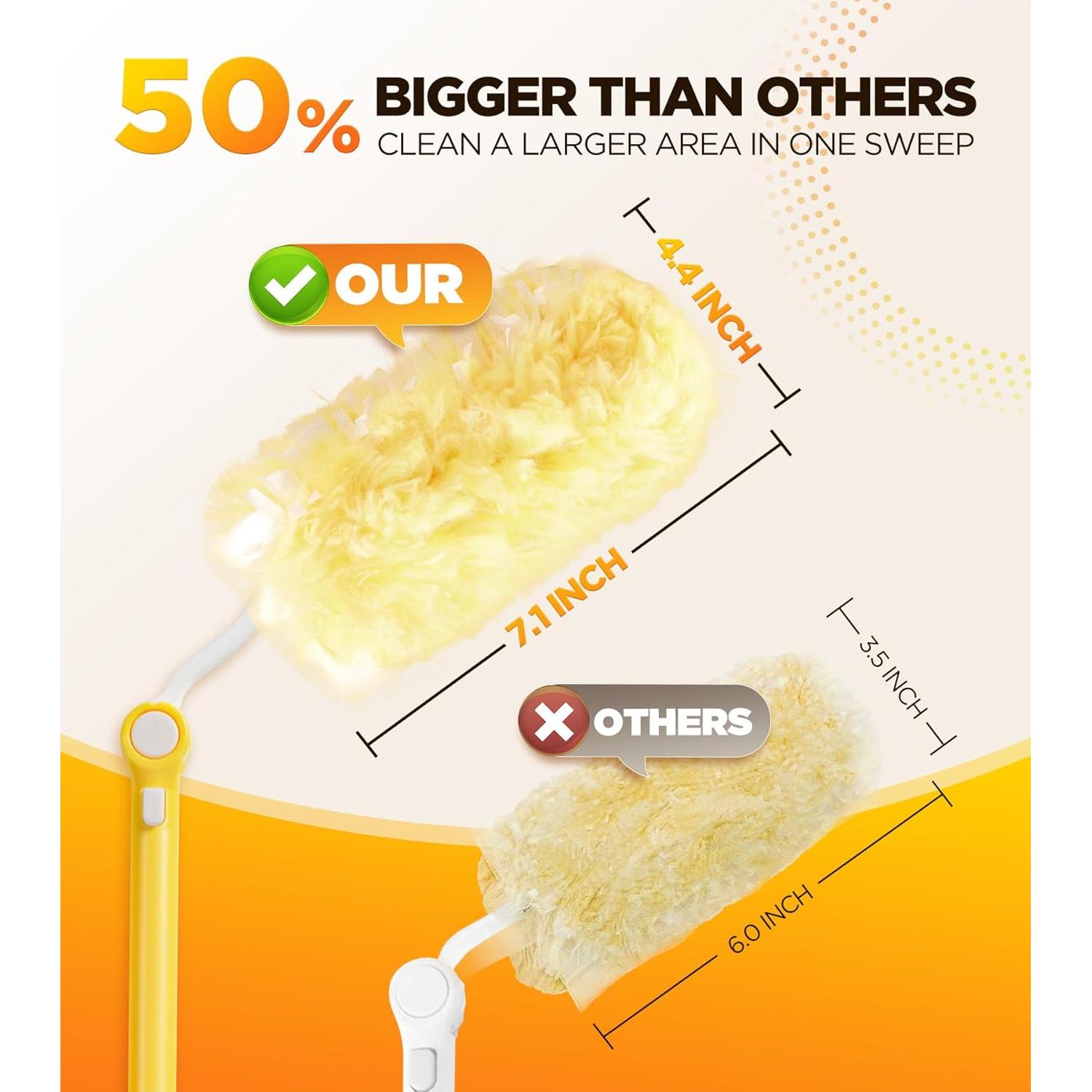 Kit de Plumero Extensible REKOPI 3 pies y 30 Recargas Microfibra