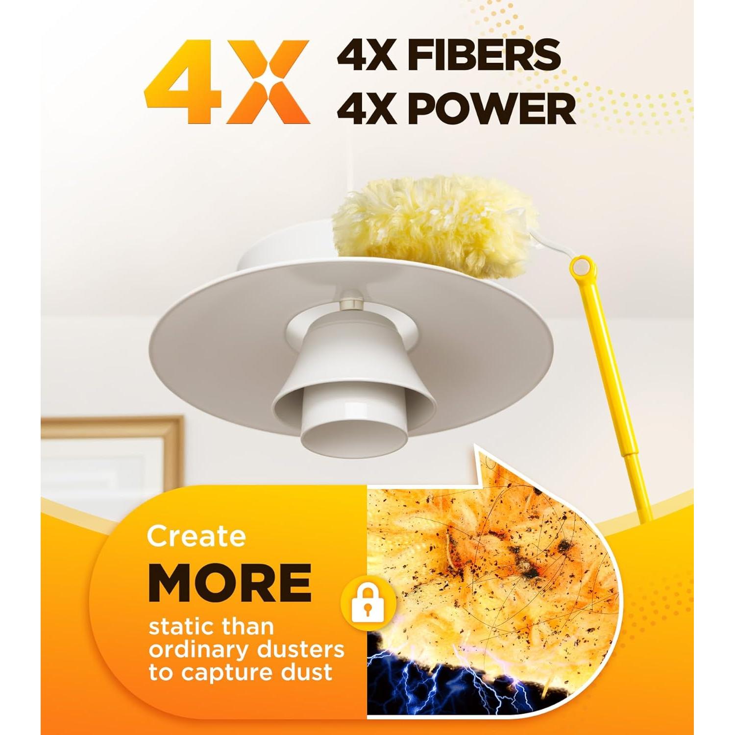 Kit de Plumero Extensible REKOPI 3 pies y 30 Recargas Microfibra