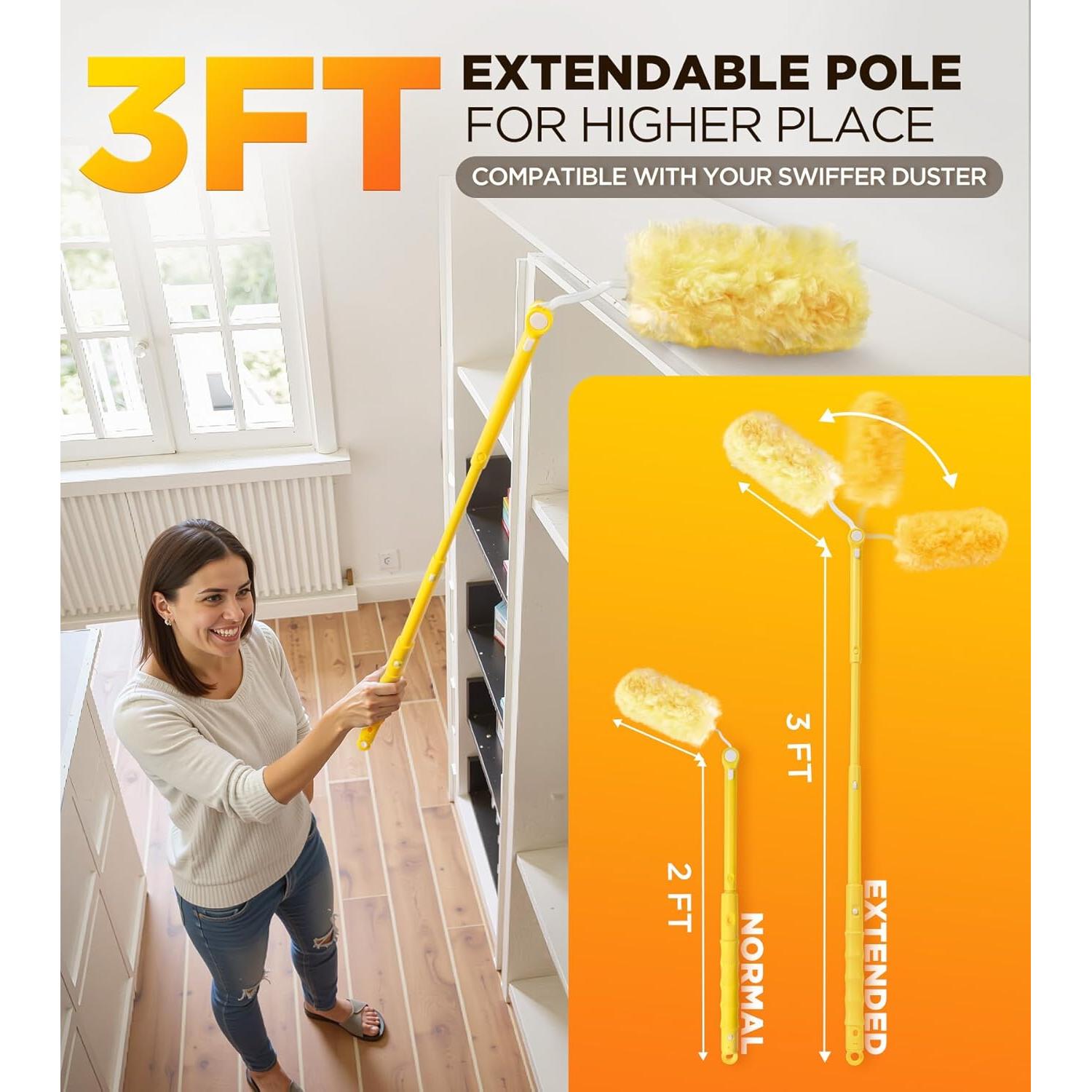 Kit de Plumero Extensible REKOPI 3 pies y 30 Recargas Microfibra