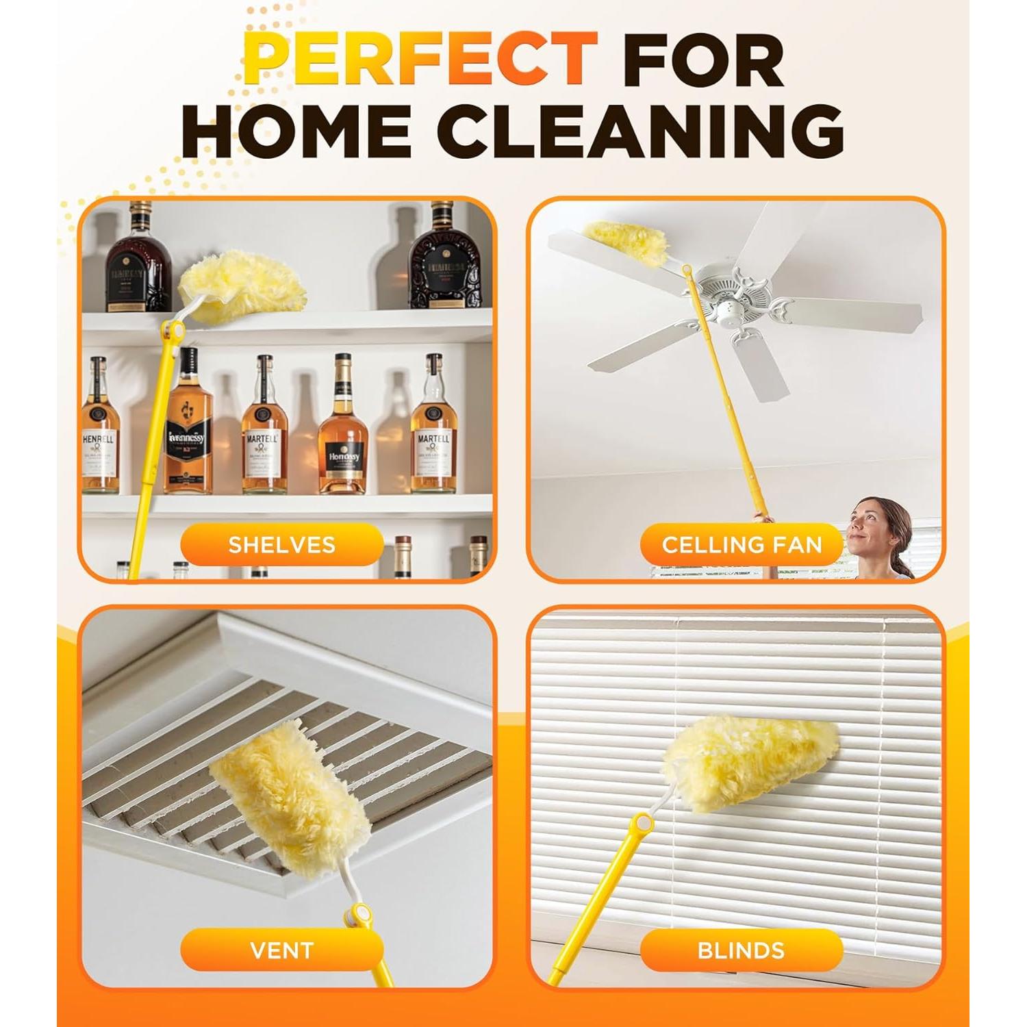 Kit de Plumero Extensible REKOPI 3 pies y 30 Recargas Microfibra