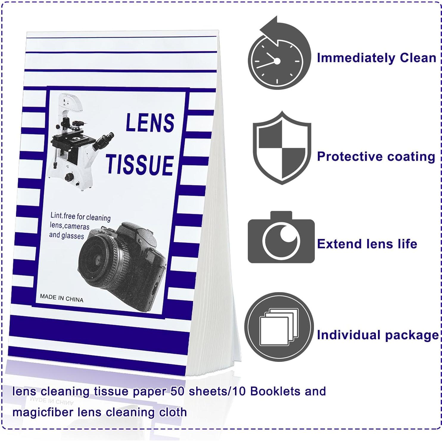 500 Hojas Papel Limpieza Lentes + 2 Paños Microfibra Outus