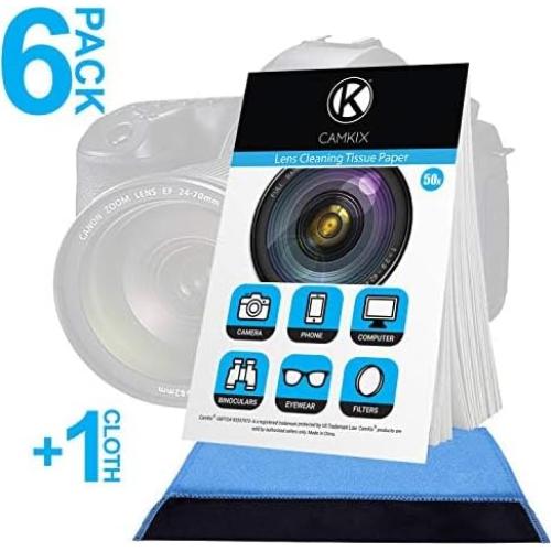 Papel de limpieza de lentes CamKix 300 hojas + paño microfibra