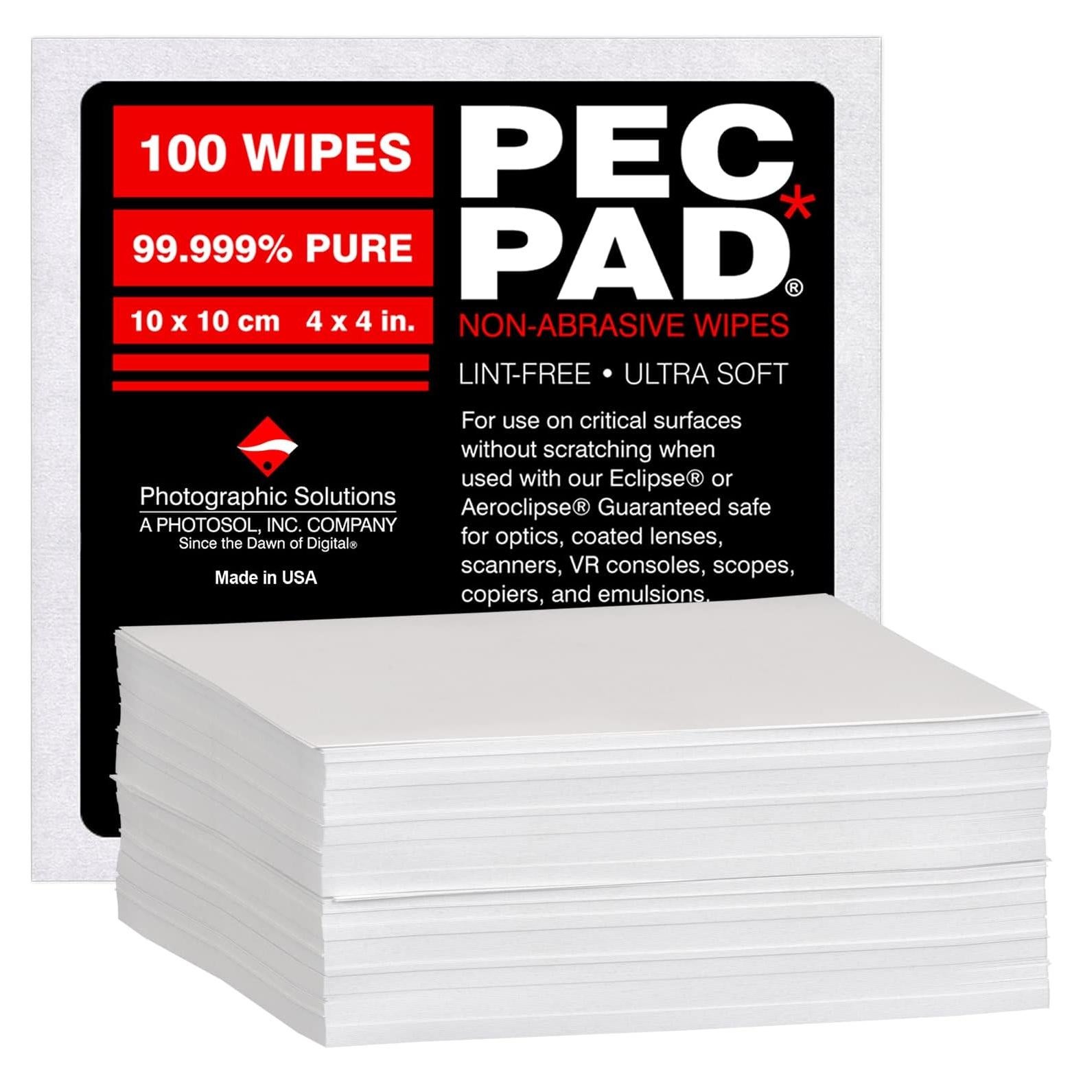 Toallitas PEC-PAD Sin Pelusa 10cm x 10cm para Lentes y Ópticas