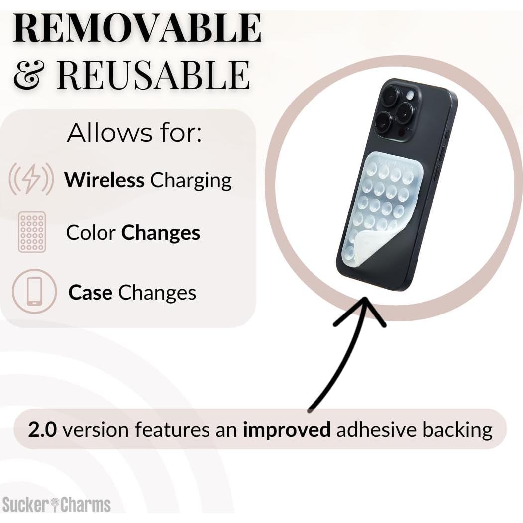 Soporte de Teléfono SuckerCharms 2.0 Adhesivo Removible