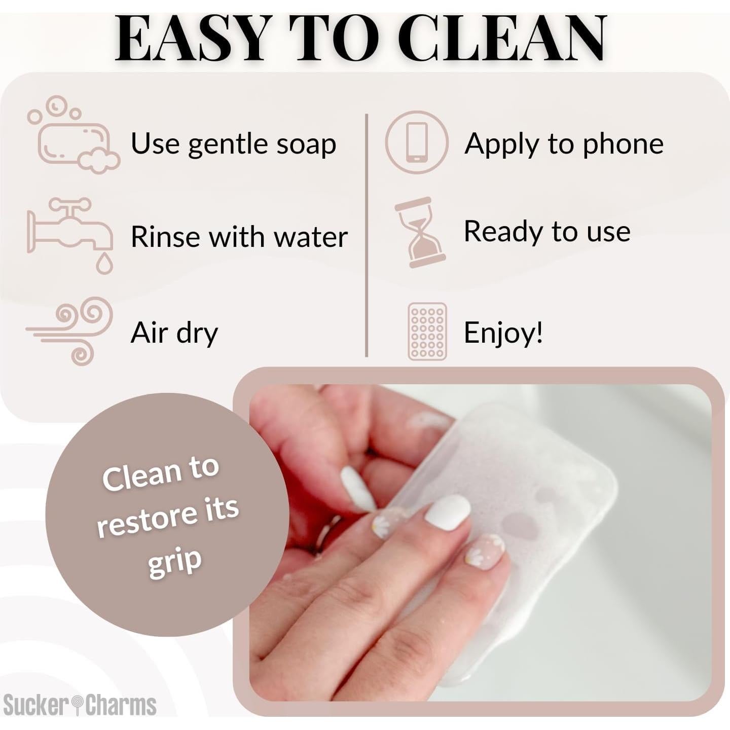 Soporte de Teléfono SuckerCharms 2.0 Adhesivo Removible