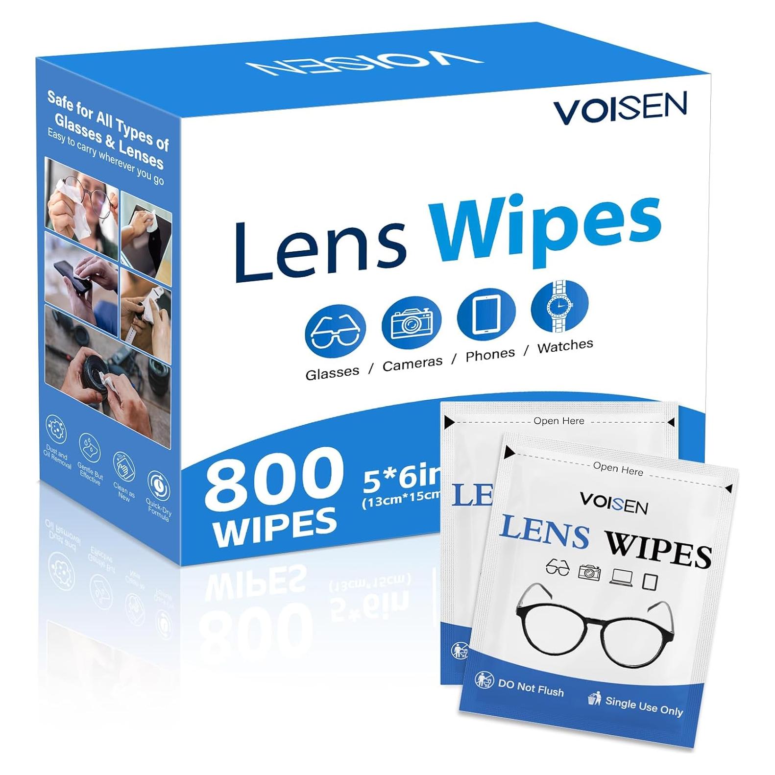 Toallitas Limpiadoras de Lentes VOISEN - Paquete de 800 Unidades