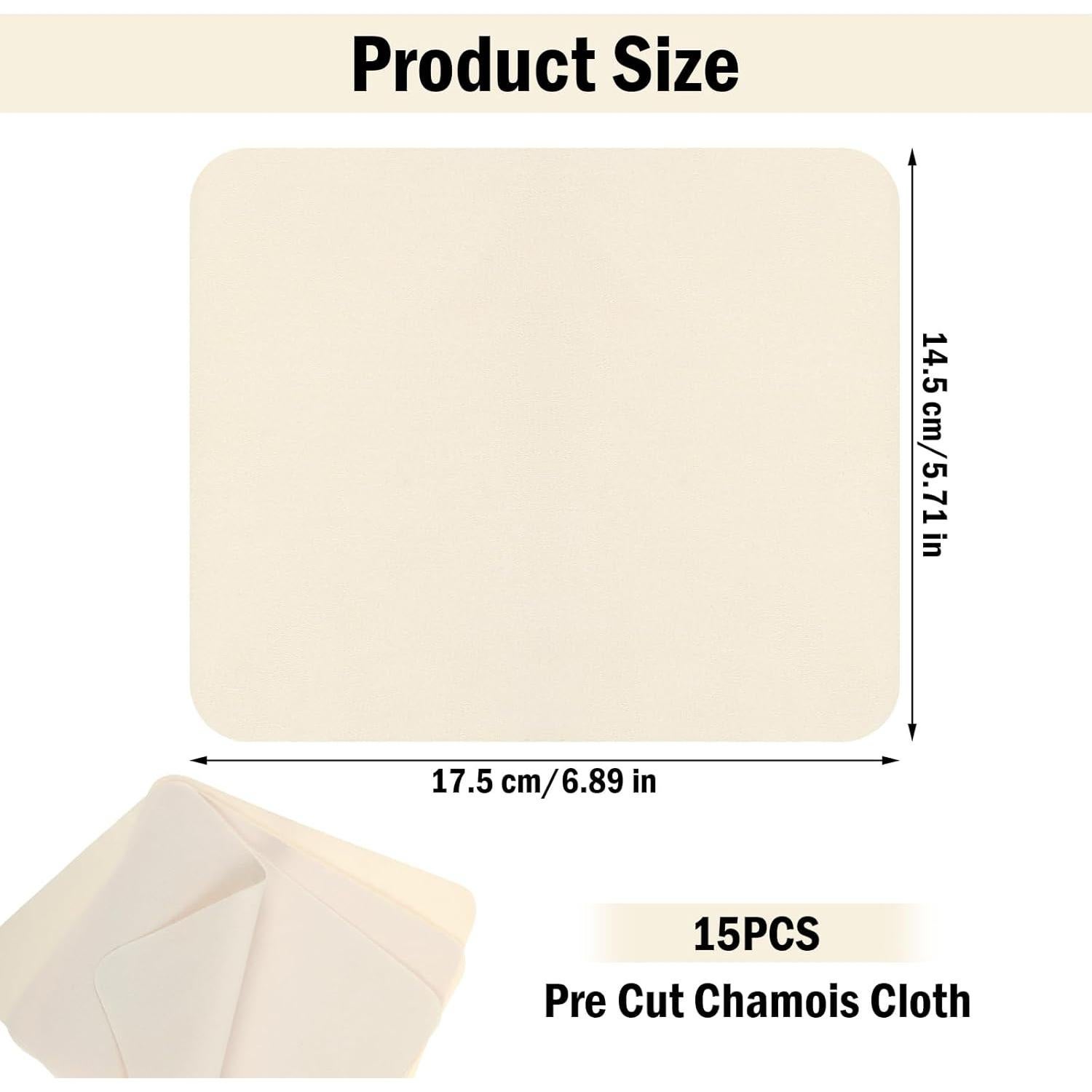 15 Paños Chamois Prasacco para Cerámica 17.5x14.5cm Beige
