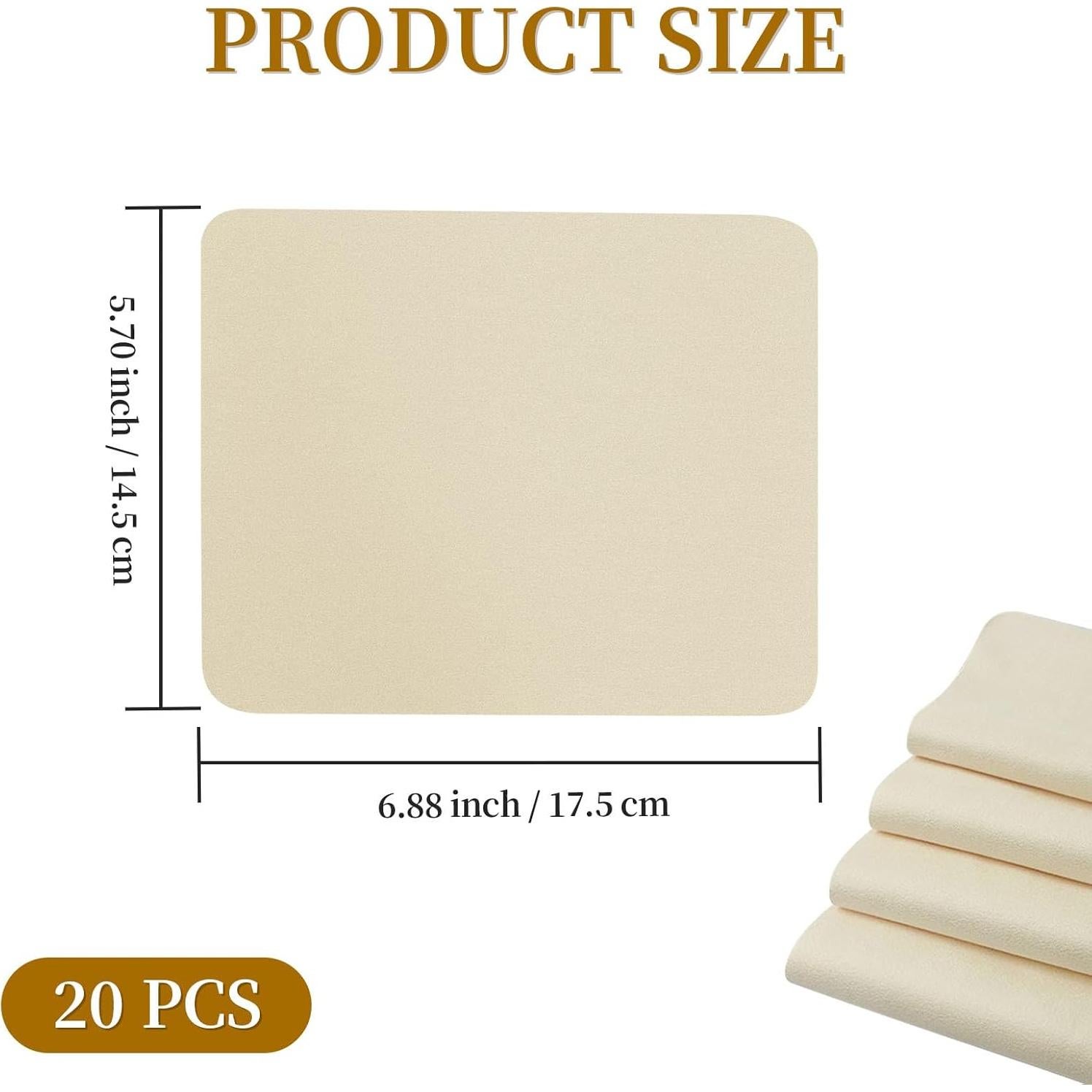 20 Piezas de Chamois Natural 17.5x14.5 cm para Alfarería