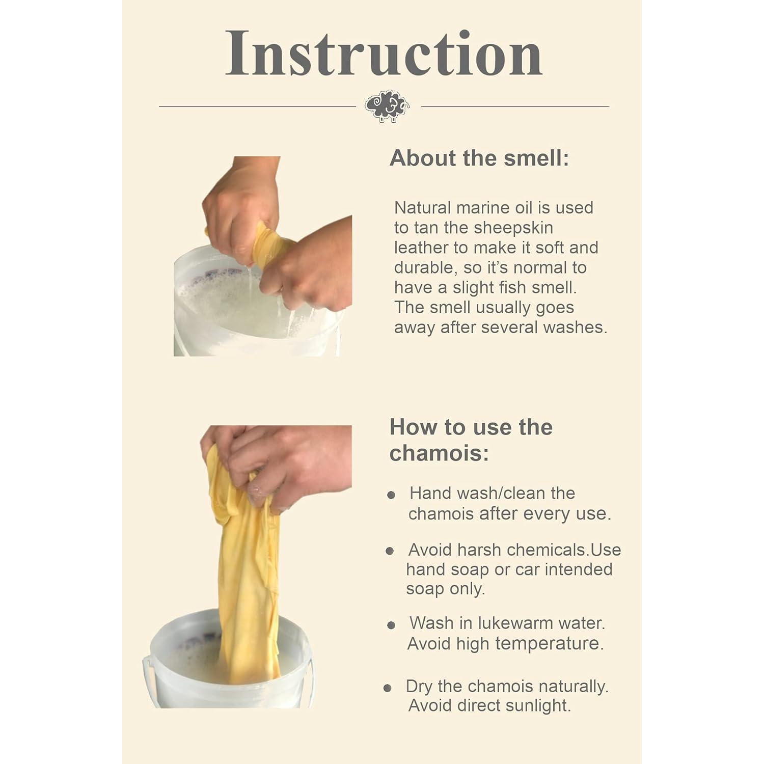 Toalla Chamois Natural SHEEPSKIN ELITE 40x60 cm Absorbente