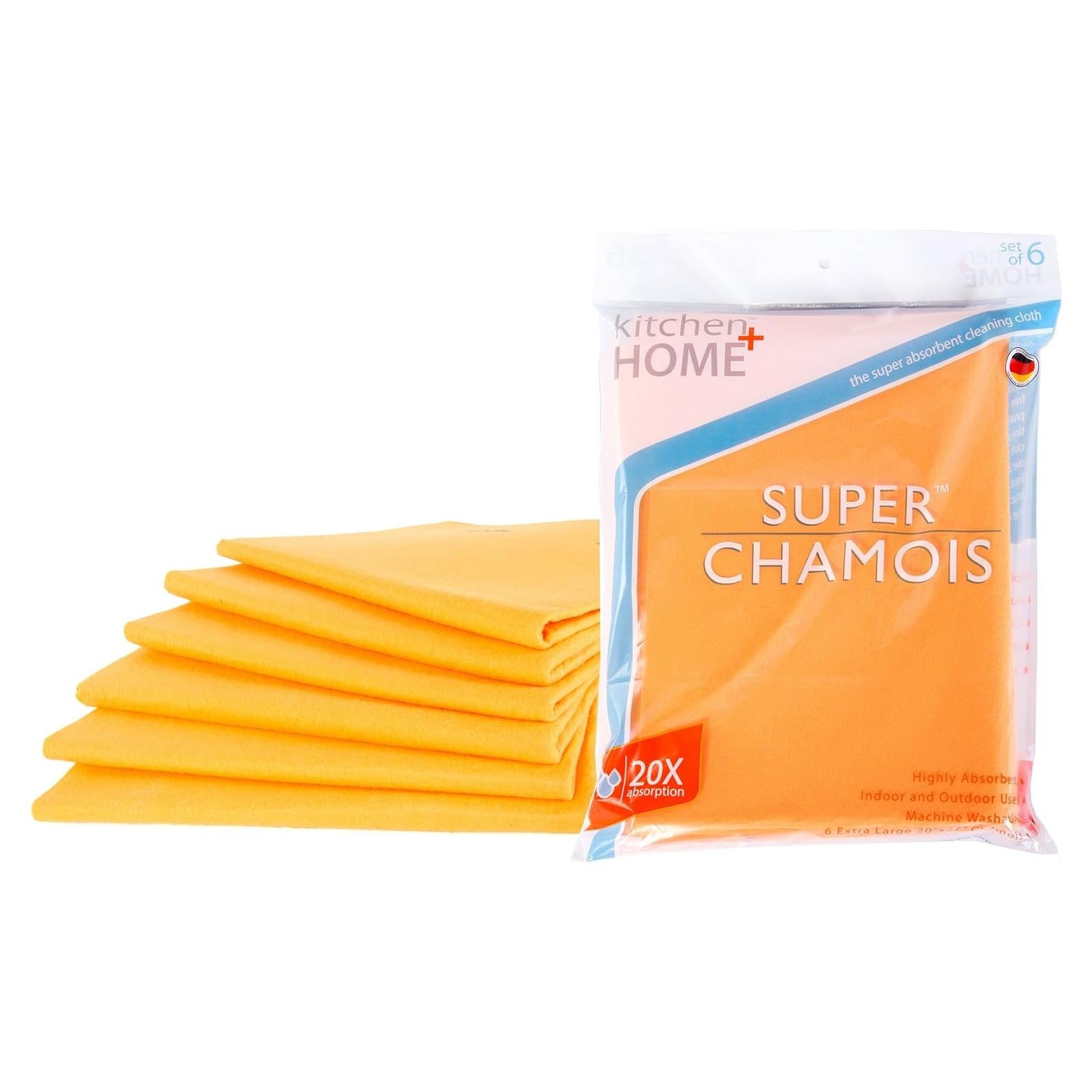 Paño de Limpieza Super Chamois Kitchen Home 6 Unidades Naranja