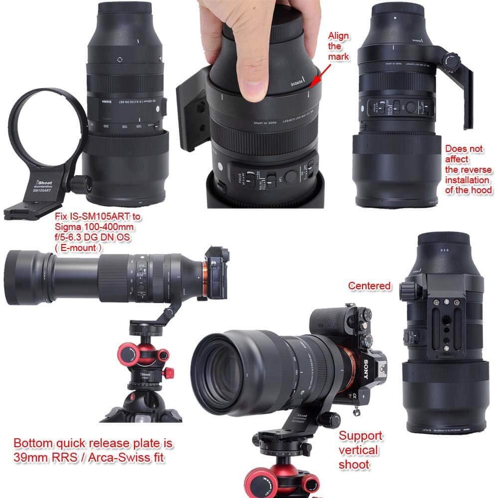 Soporte de Anillo de Montaje en Trípode iShoot para Sigma 105mm y 100-400mm