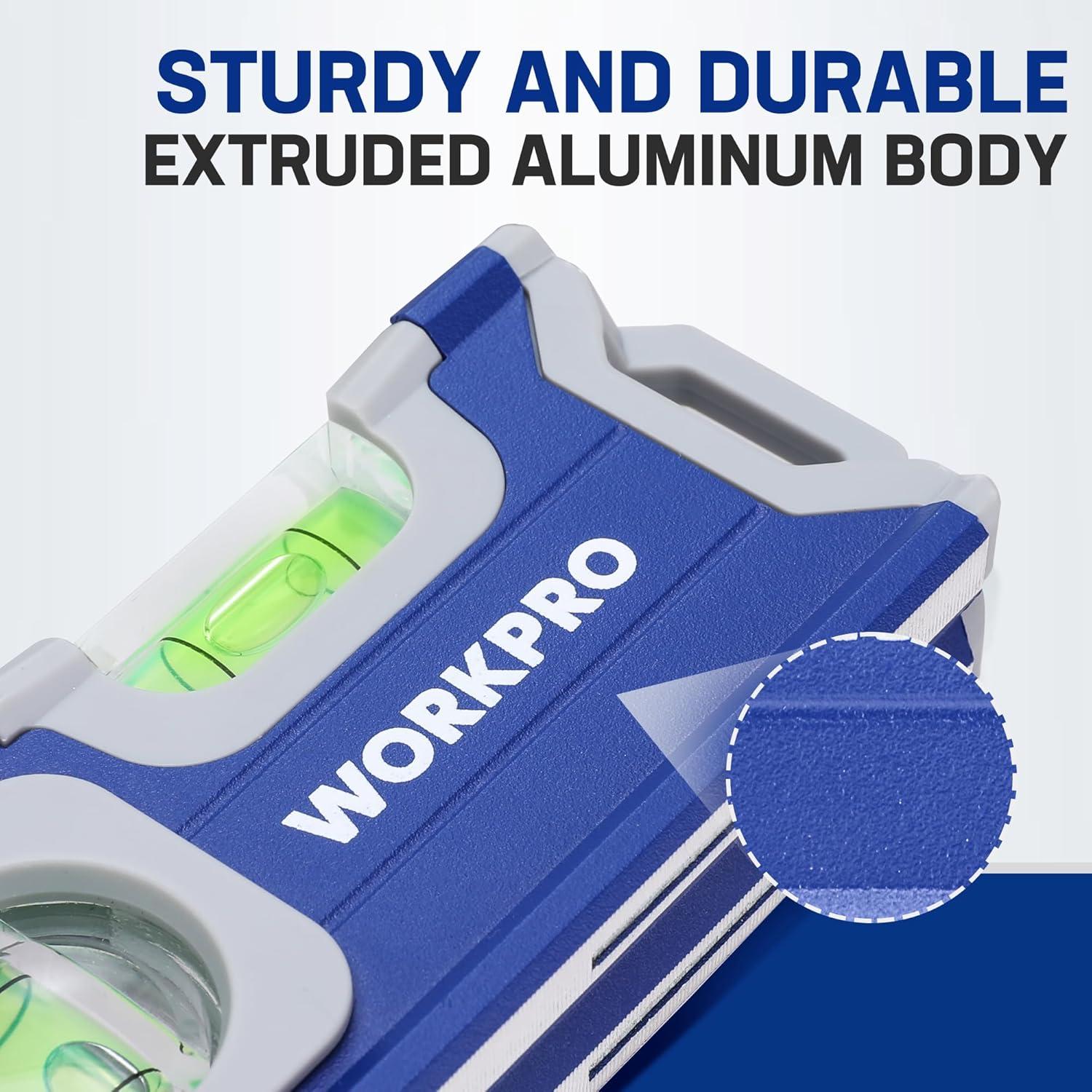 Nivel Magnético Pequeño WORKPRO 11.4 cm Aluminio Azul