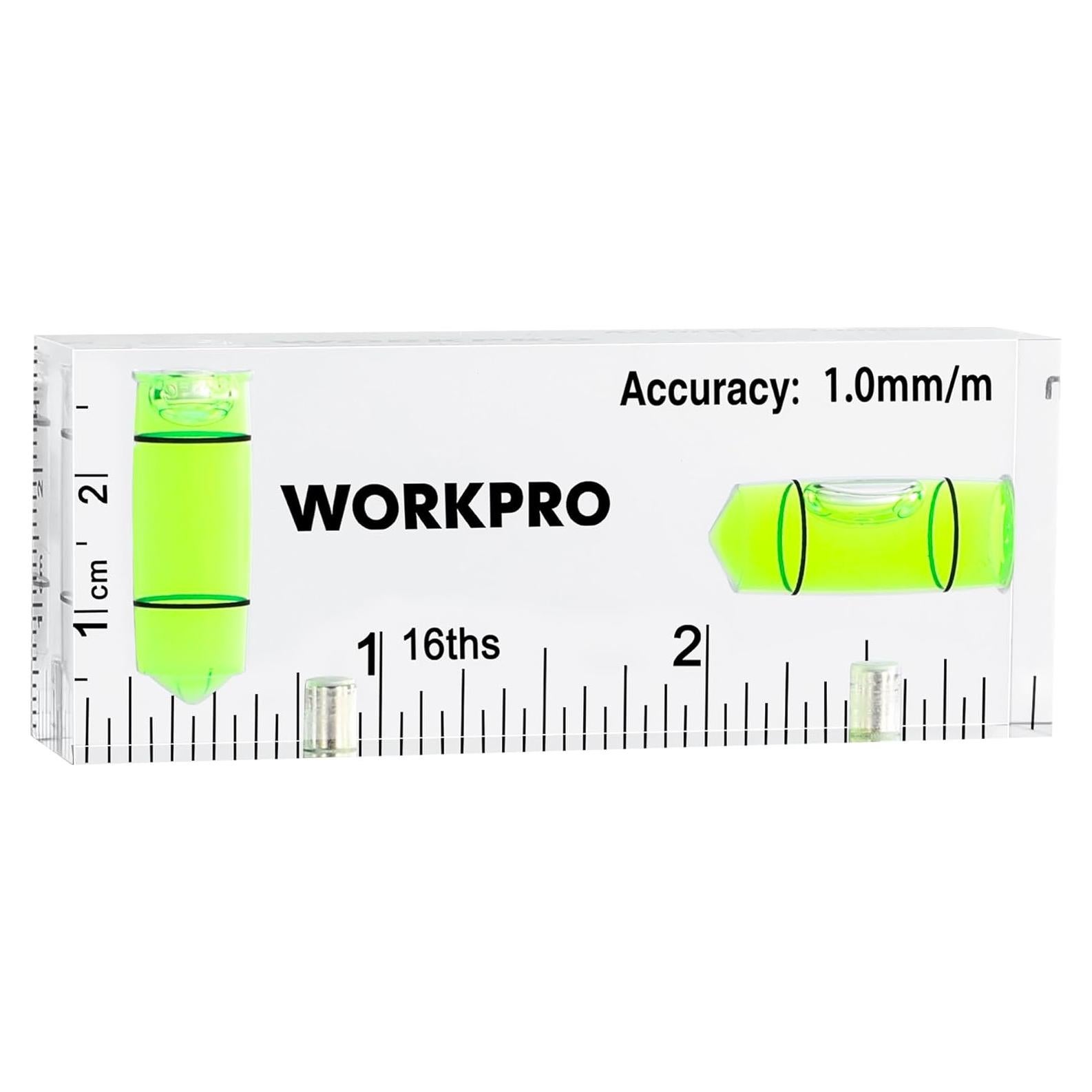 Nivel Magnético WORKPRO Mini 7.6 cm con 2 Burbujas