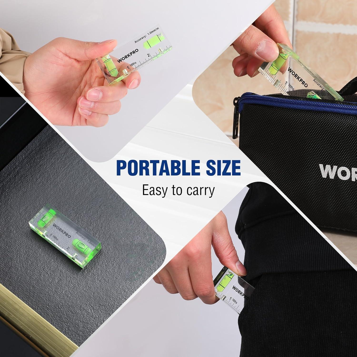 Nivel Magnético WORKPRO Mini 7.6 cm con 2 Burbujas