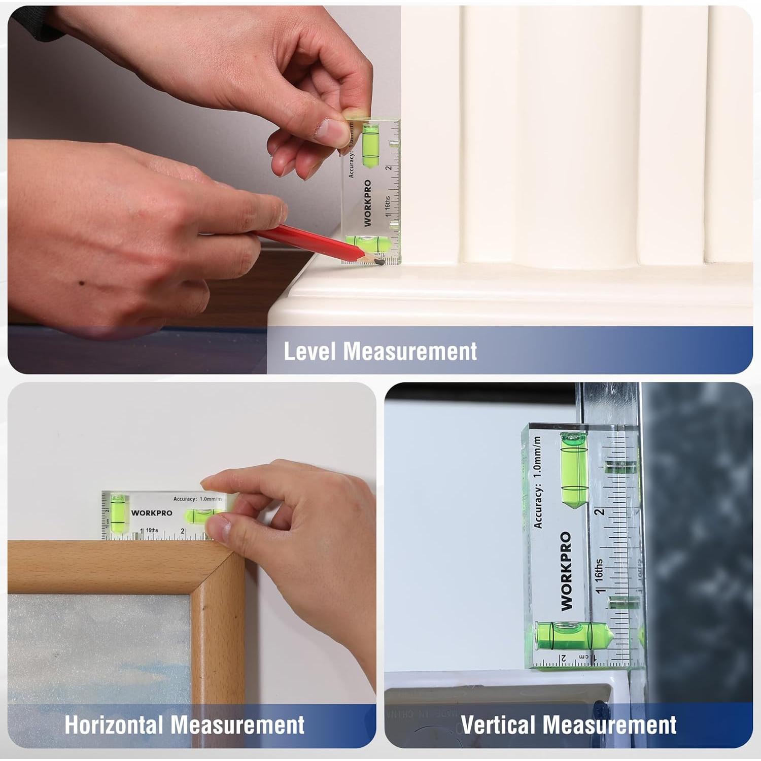 Nivel Magnético WORKPRO Mini 7.6 cm con 2 Burbujas