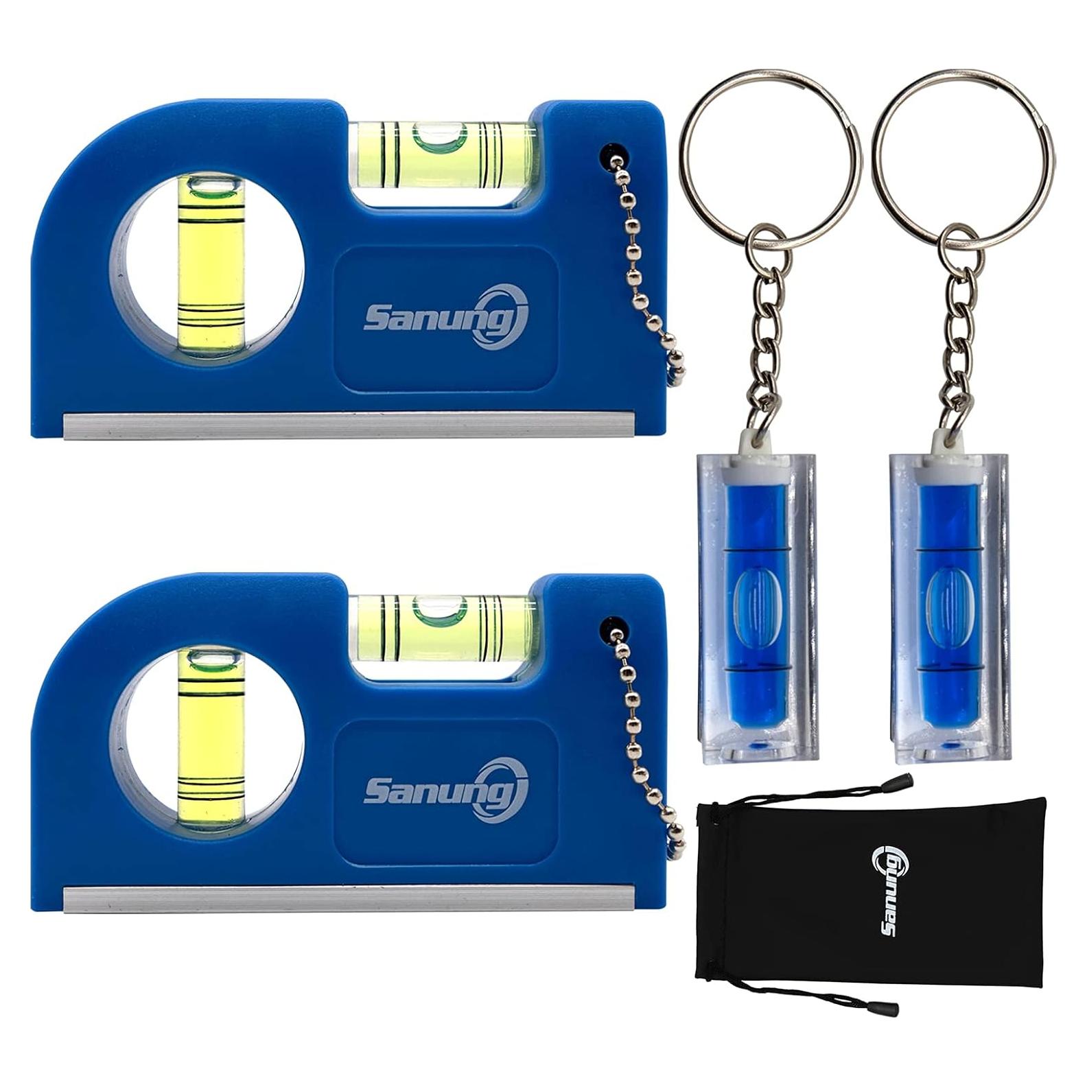 Niveles de Burbuja Mini Portátiles Sanung - 4 Piezas con Base Magnética