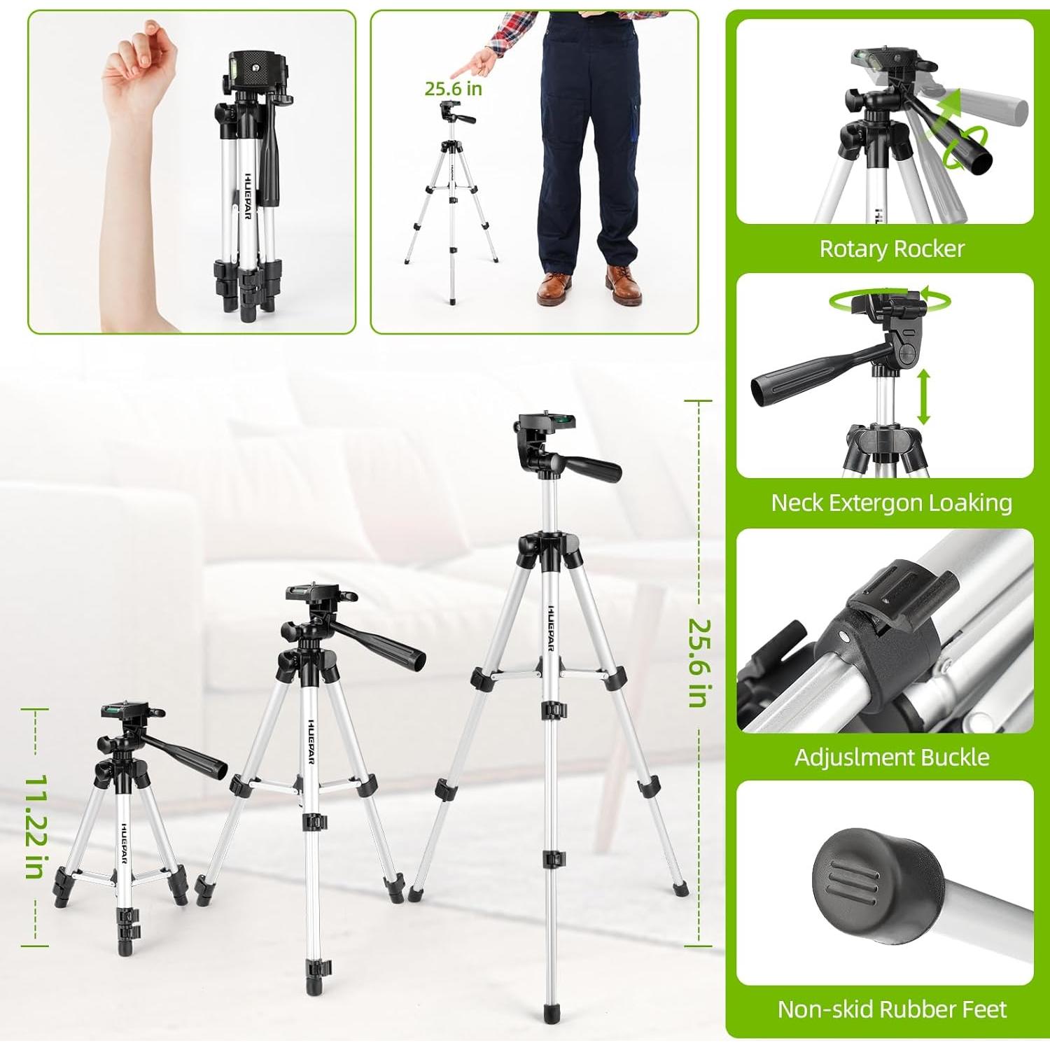 Nivel Láser Autonivelante Huepar 30m con Trípode 65cm