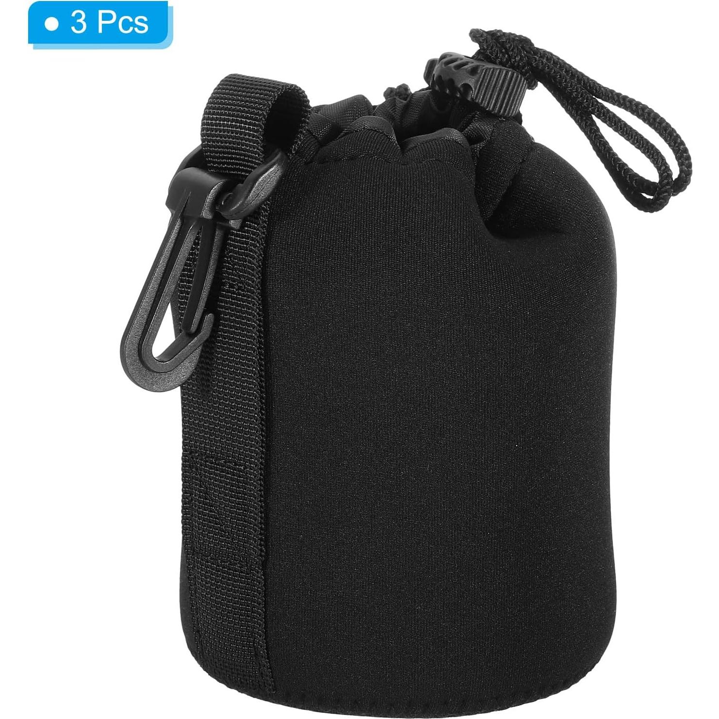 Bolsa para Lentes de Cámara PATIKIL Neopreno 3 Pcs 8.4x14 cm
