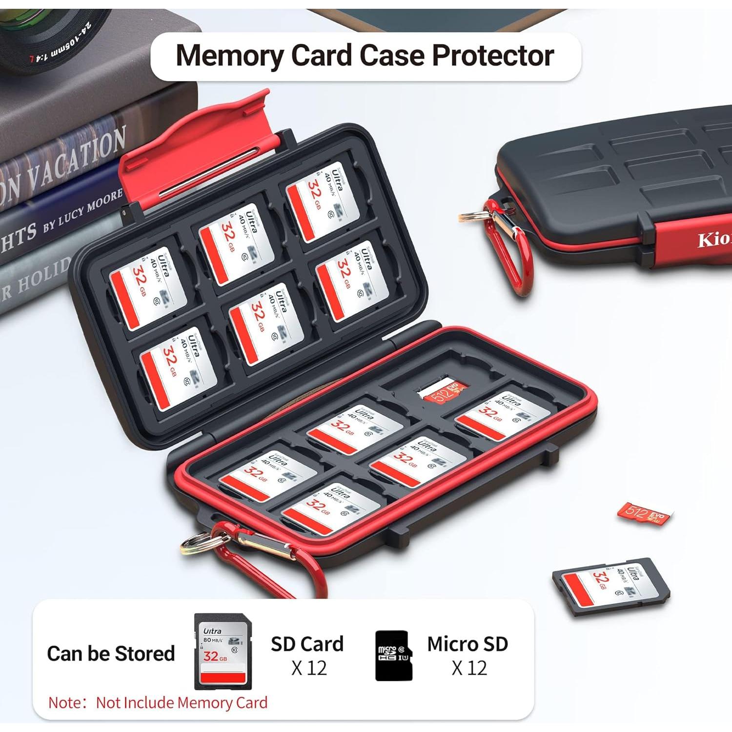 Funda Protectora Kiorafoto para 12 Tarjetas SD y Micro SD