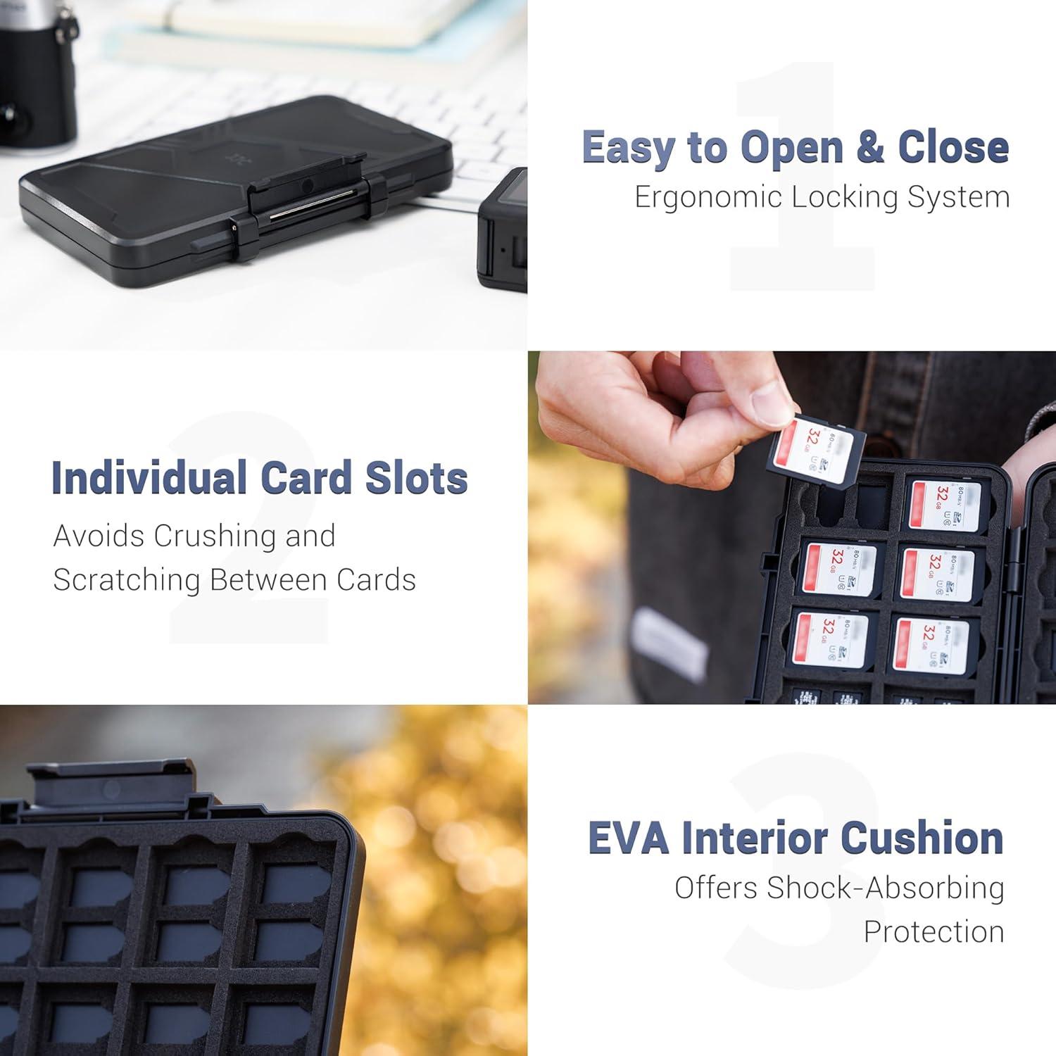 Estuche Organizador para Tarjetas de Memoria JJC 60 Ranuras
