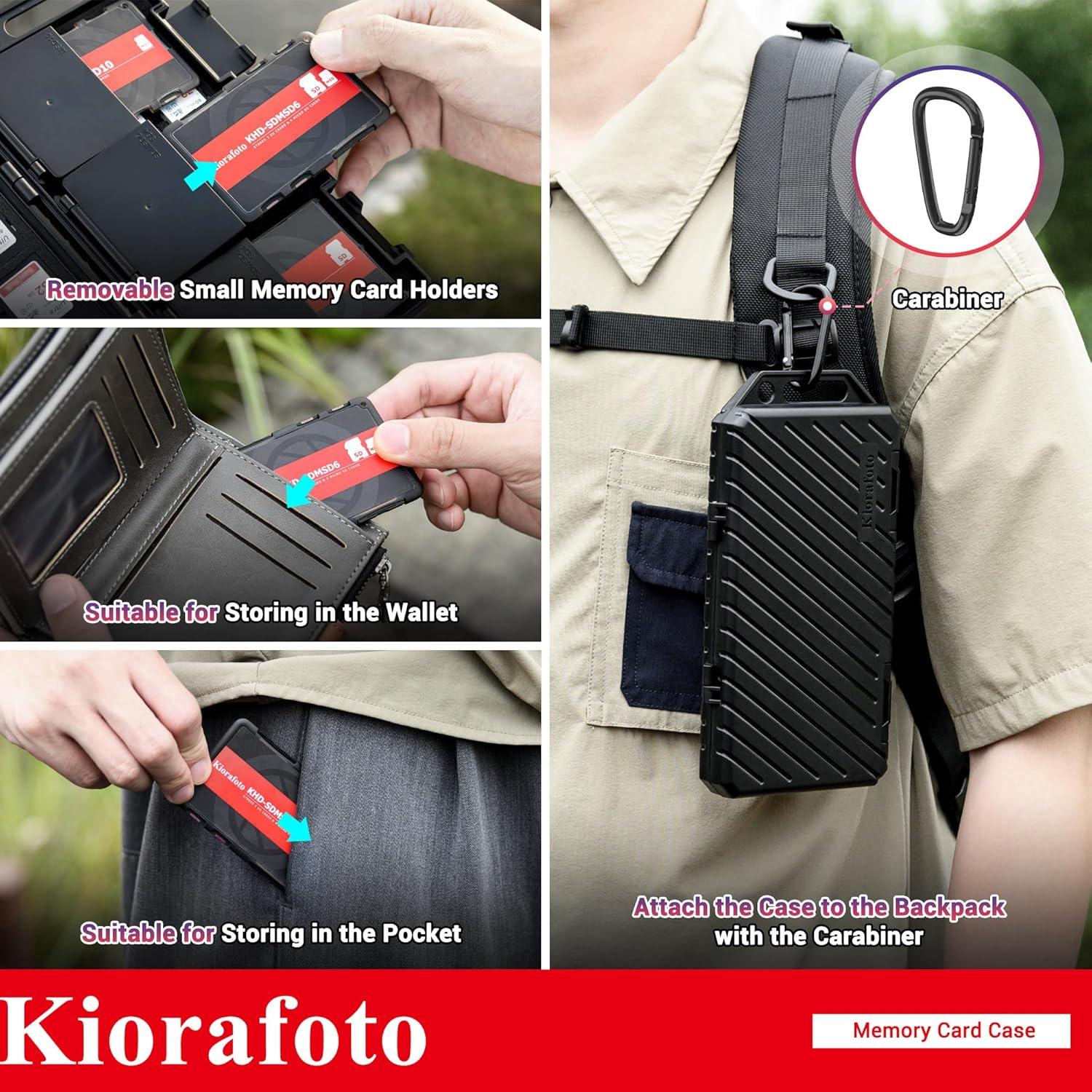 Estuche Organizador Kiorafoto para 36 Tarjetas SD y 74 TF