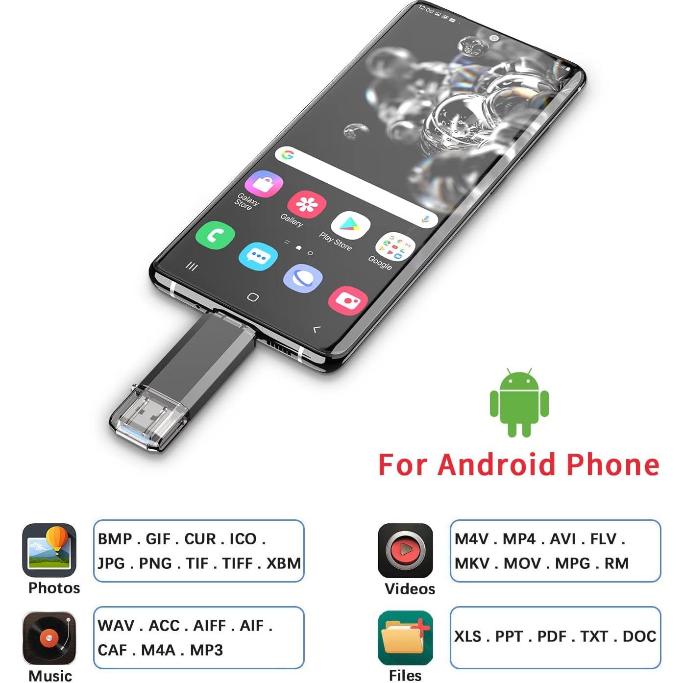 Vansuny 256GB Unidad Flash USB C 2 en 1 OTG USB 3.0