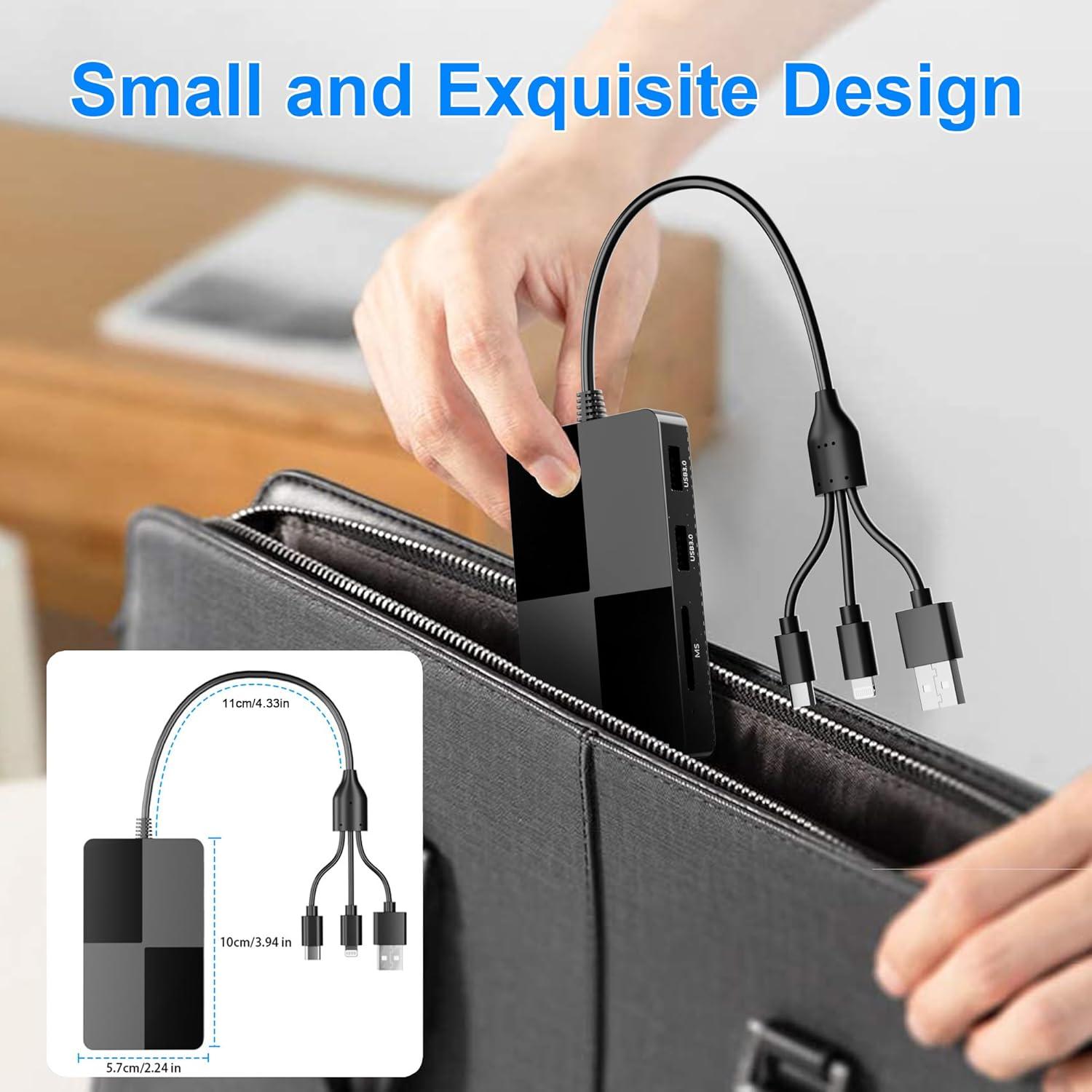 Adaptador Lector de Tarjetas 8 en 1 Bawanfa Plus USB-C