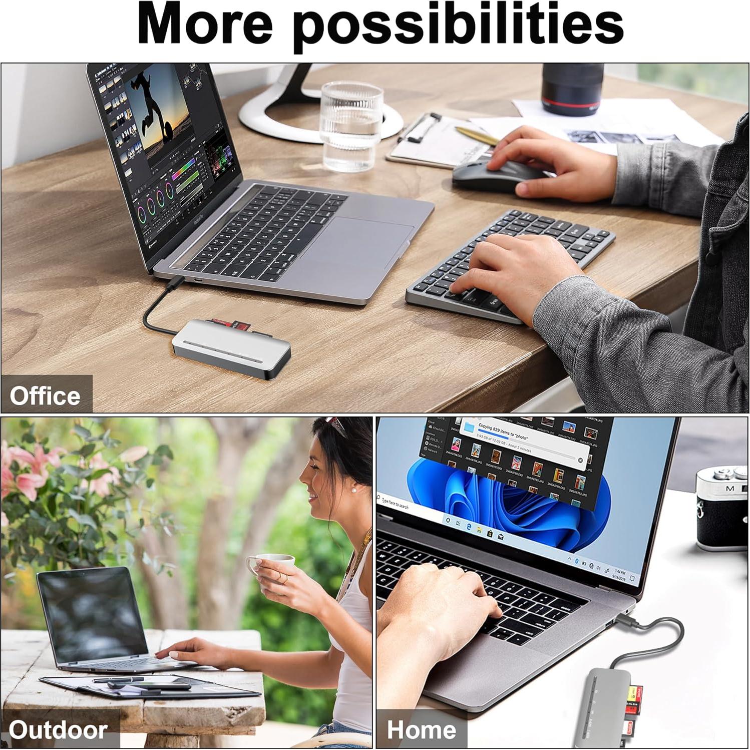 Lector de Tarjetas USB-C 7 en 1 Yeemie Pro - SD, TF, CF, MS, XD