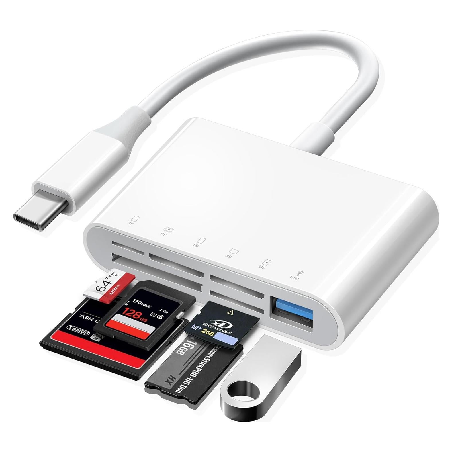Lector de Tarjetas SD USB-C Oyuiasle 6 Slots para iPhone y iPad