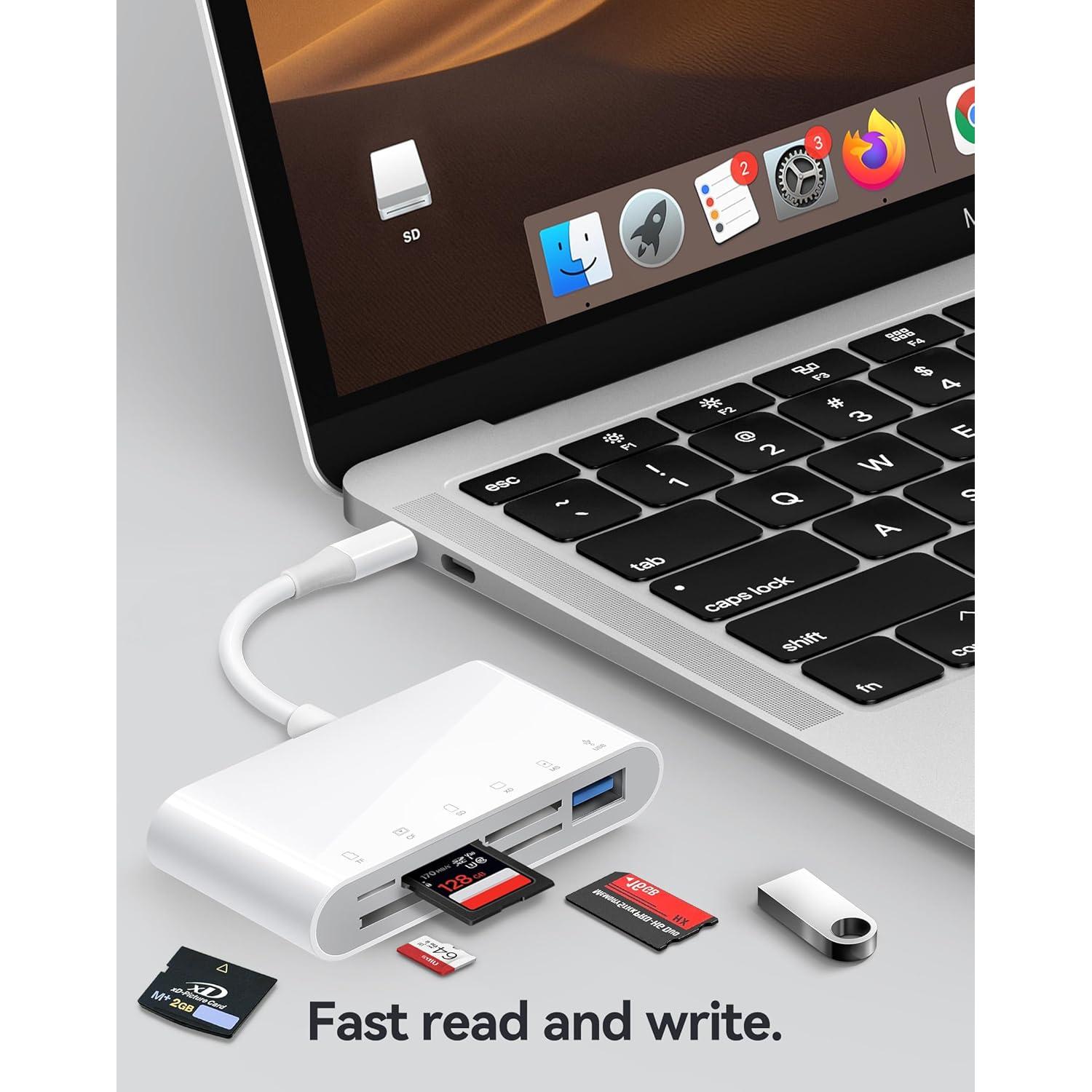 Lector de Tarjetas SD USB-C Oyuiasle 6 Slots para iPhone y iPad