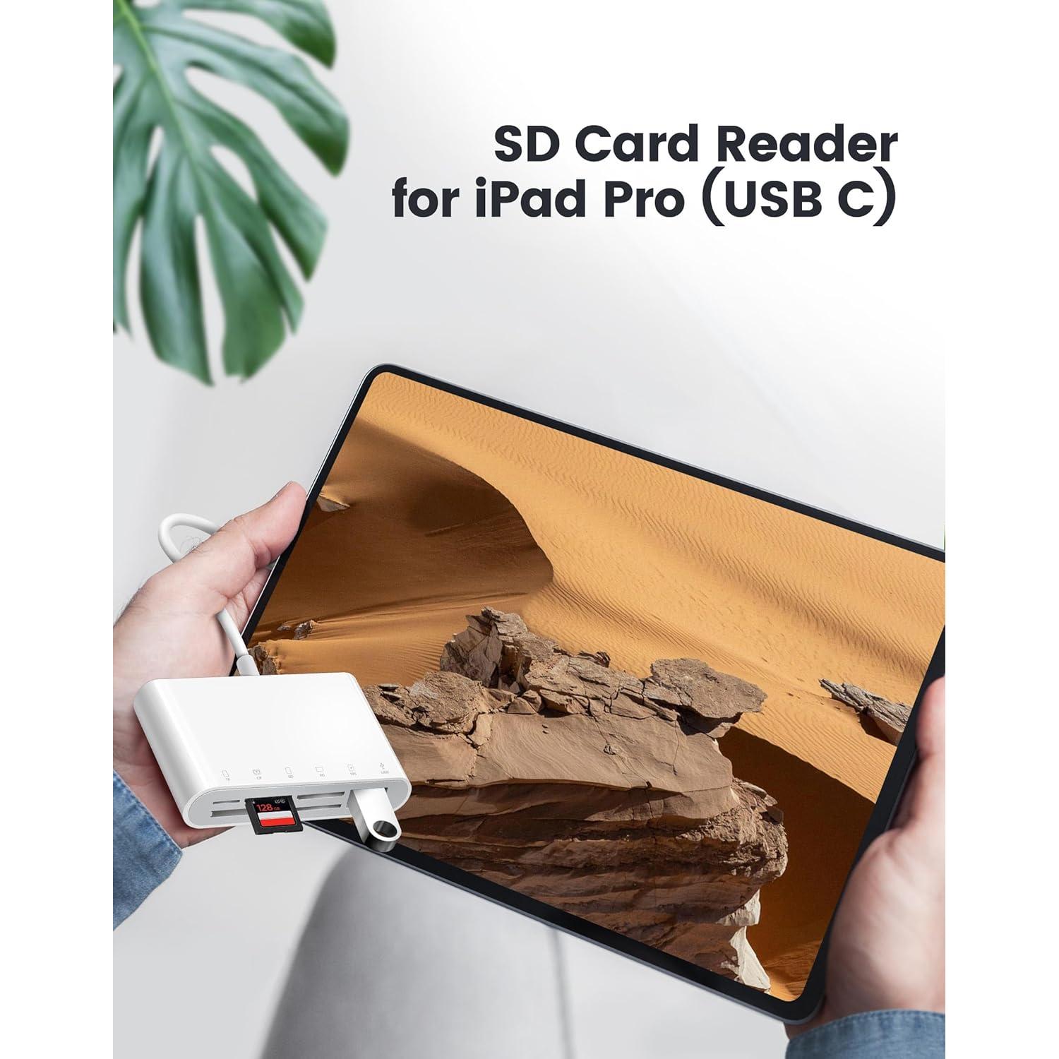 Lector de Tarjetas SD USB-C Oyuiasle 6 Slots para iPhone y iPad