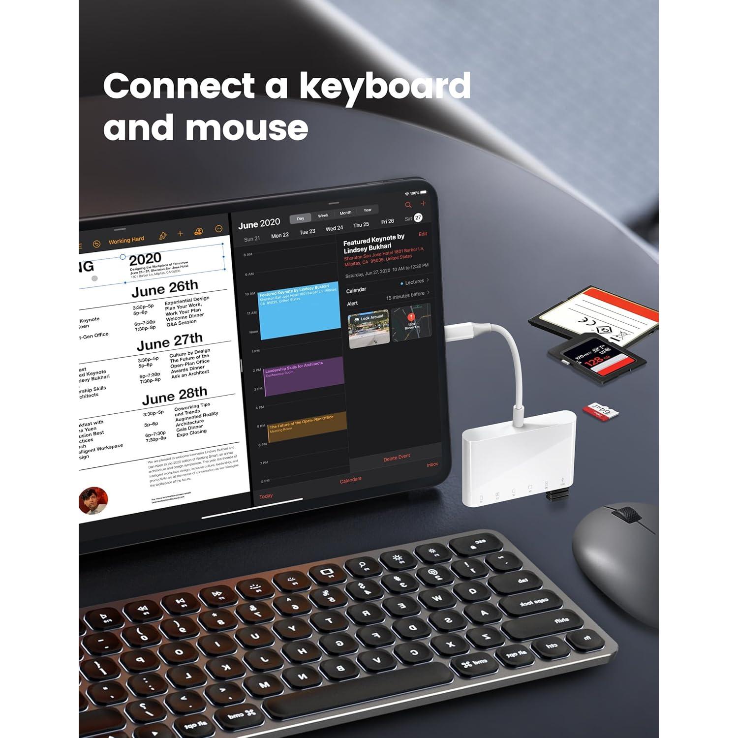 Lector de Tarjetas SD USB-C Oyuiasle 6 Slots para iPhone y iPad