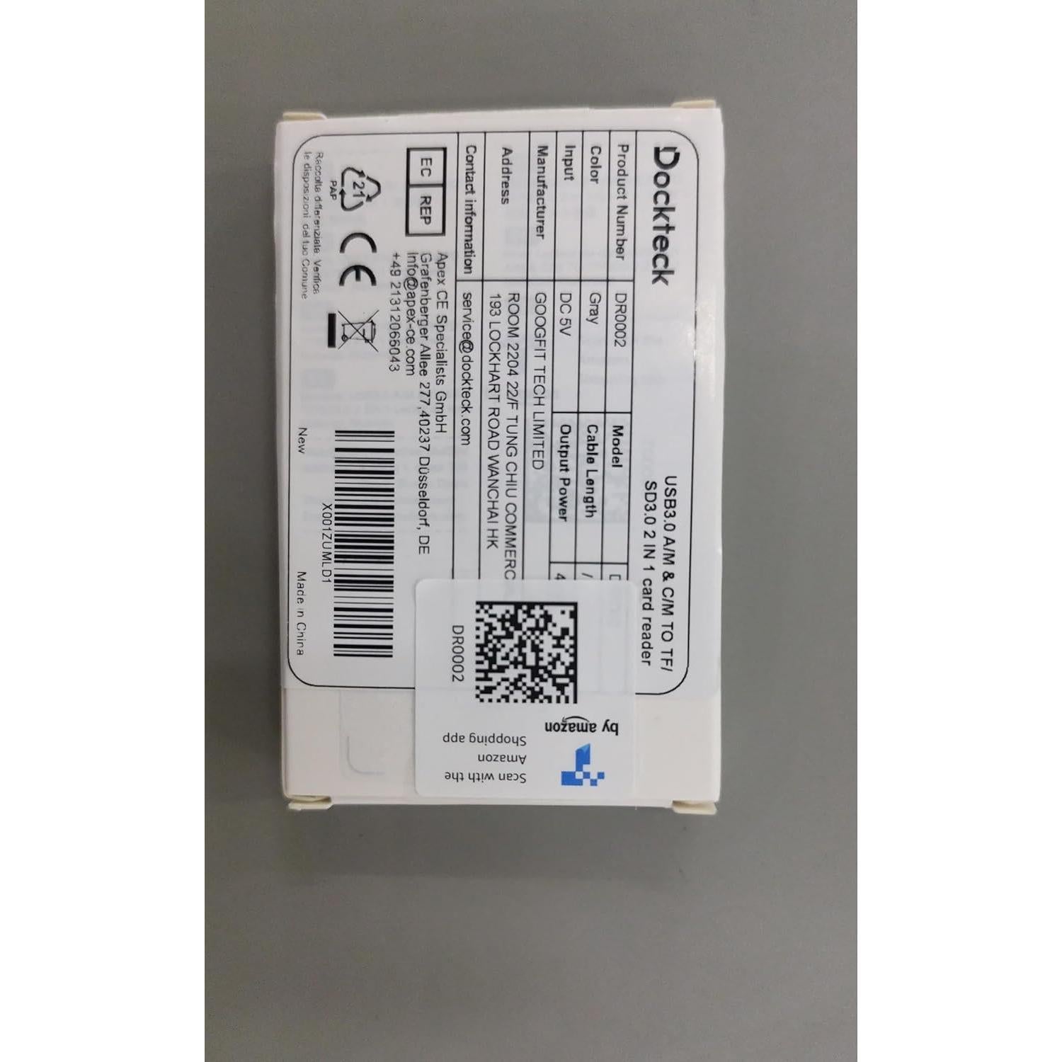 Lector de Tarjetas SD Dockteck USB 3.0 Doble Ranura 10g