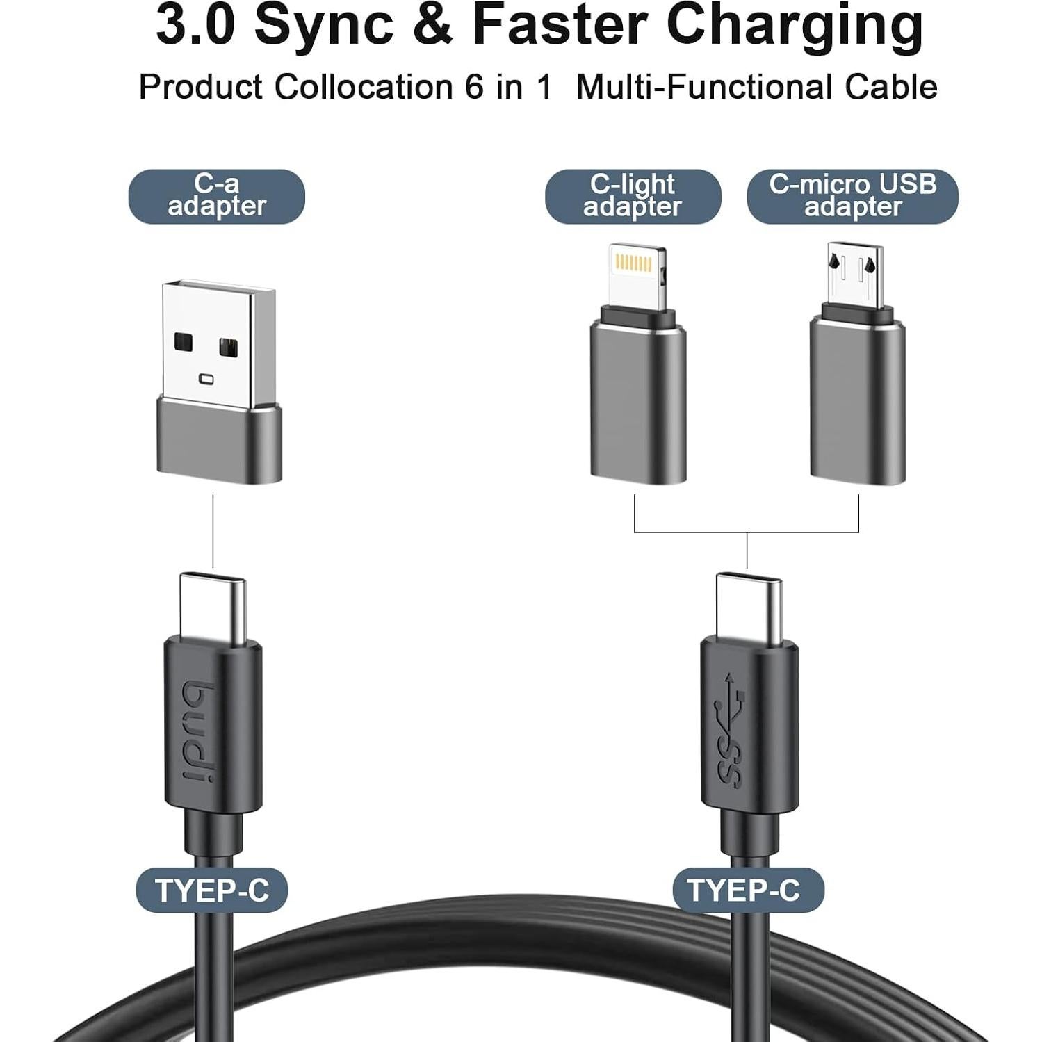Lector de Tarjeta Multifuncional BUDI DC536B USB 3.0 Tipo-C