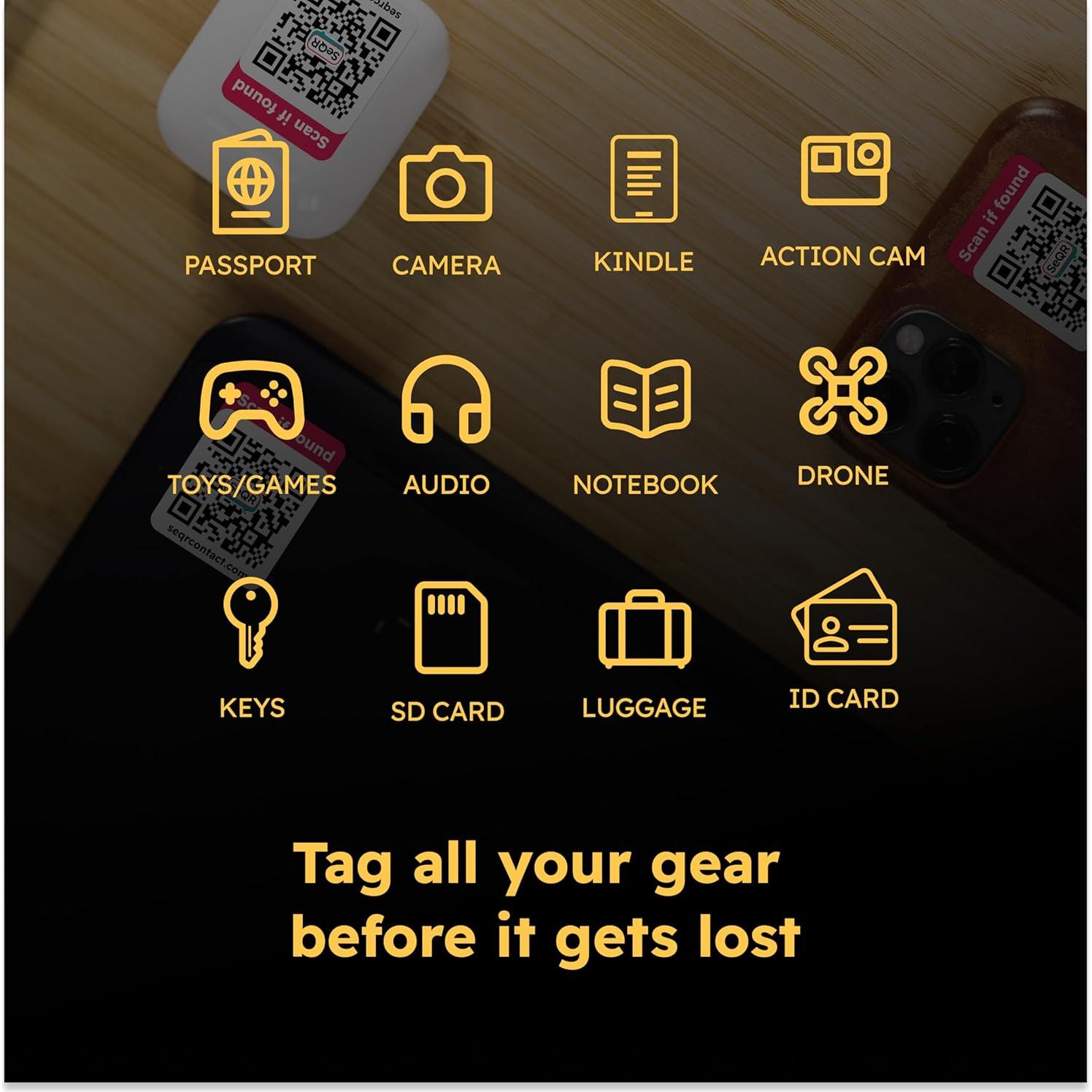 Etiquetas QR Personalizables SeQR para Artículos Perdidos - 6 Unidades
