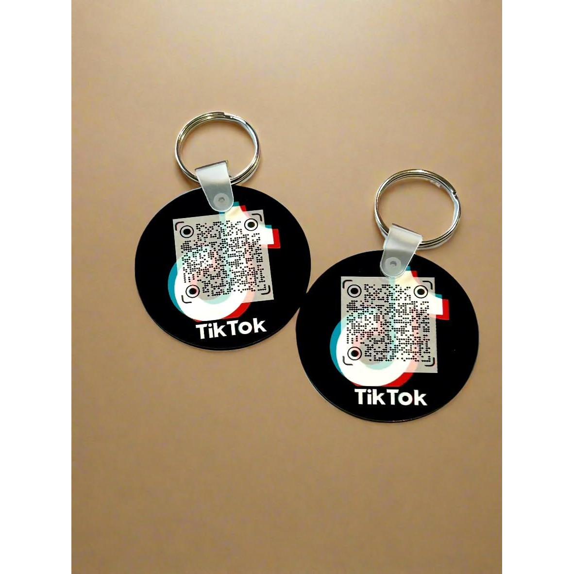 Llavero Personalizado Redondo 5cm con Código QR Set de 2