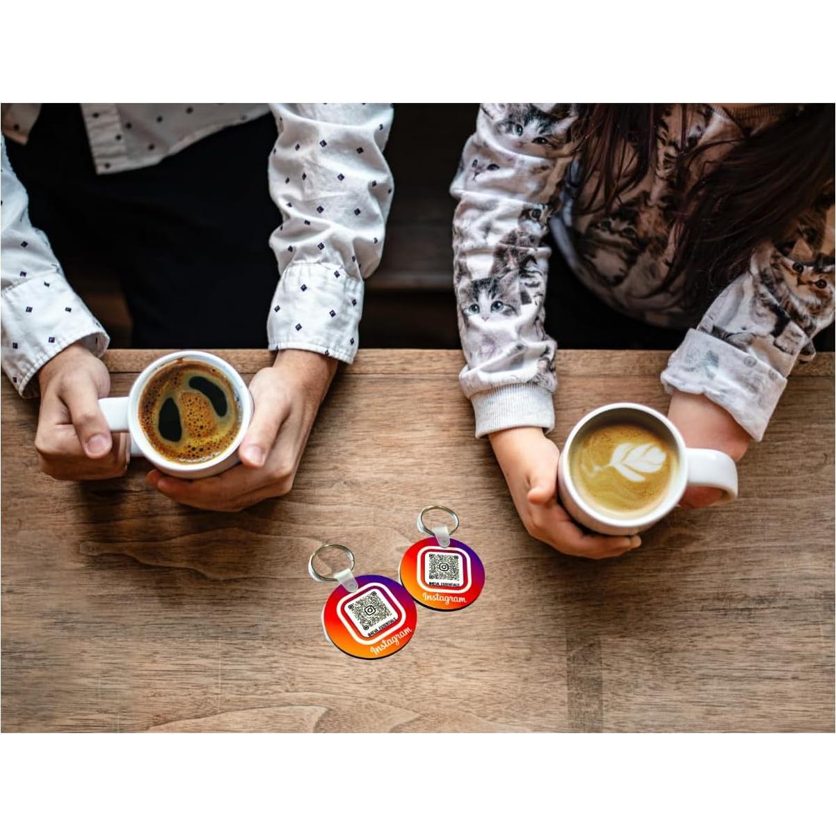 Llavero Personalizado Redondo 5cm con Código QR Set de 2