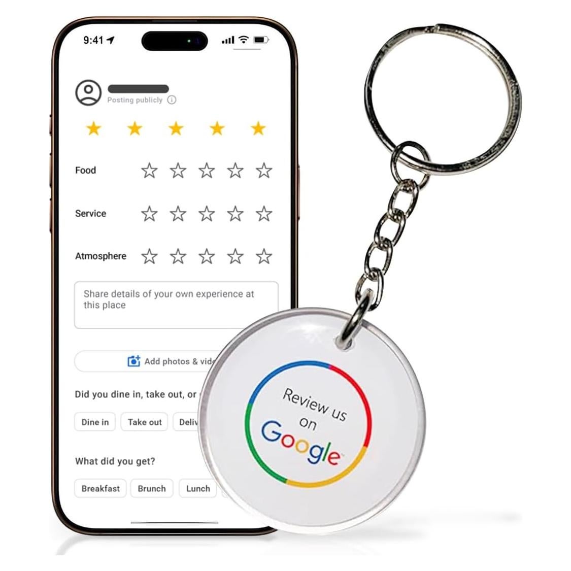 Llave de Llavero Inteligente Google con Código QR y NFC