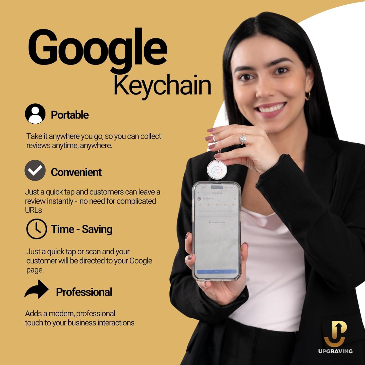 Llave de Llavero Inteligente Google con Código QR y NFC