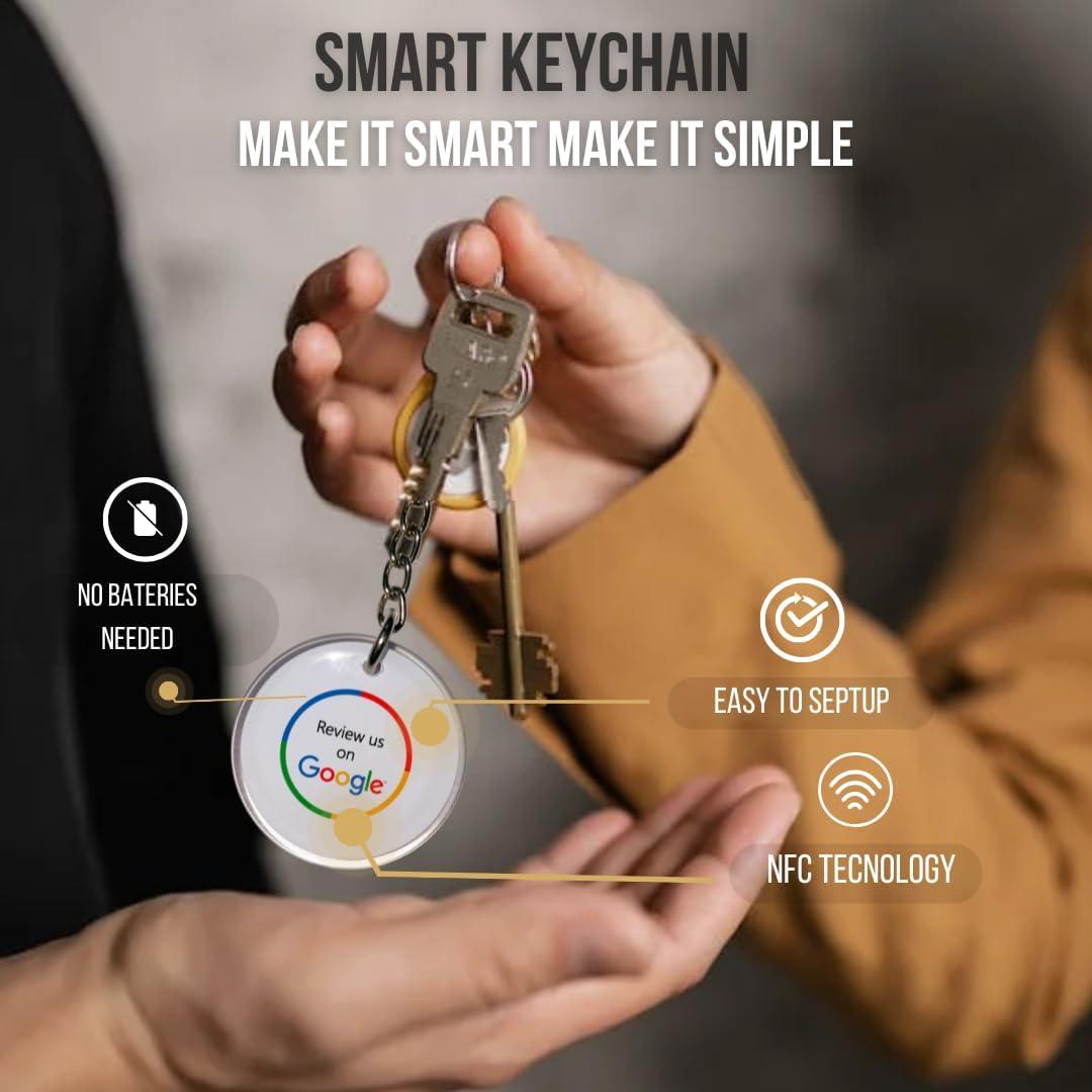 Llave de Llavero Inteligente Google con Código QR y NFC