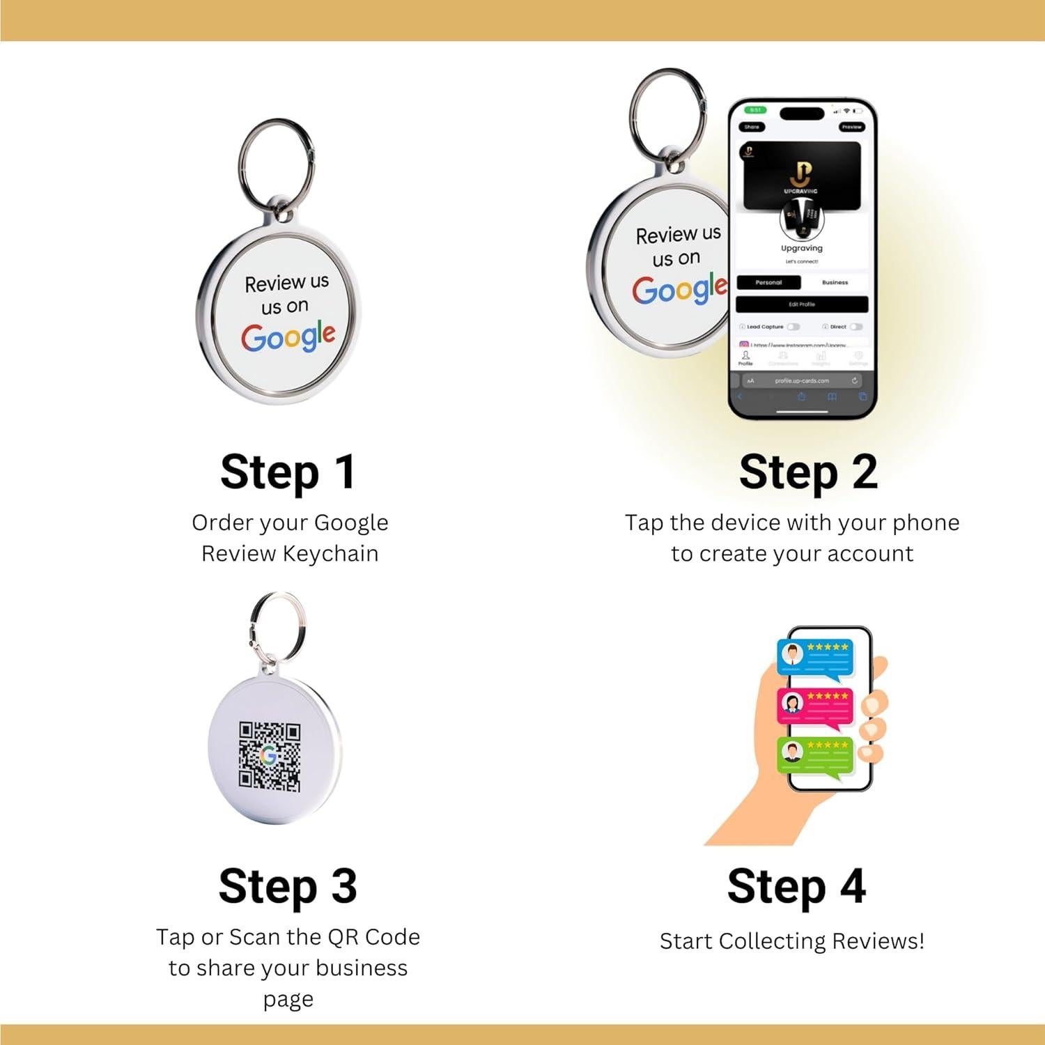 Llave de Llavero Inteligente Google con Código QR y NFC