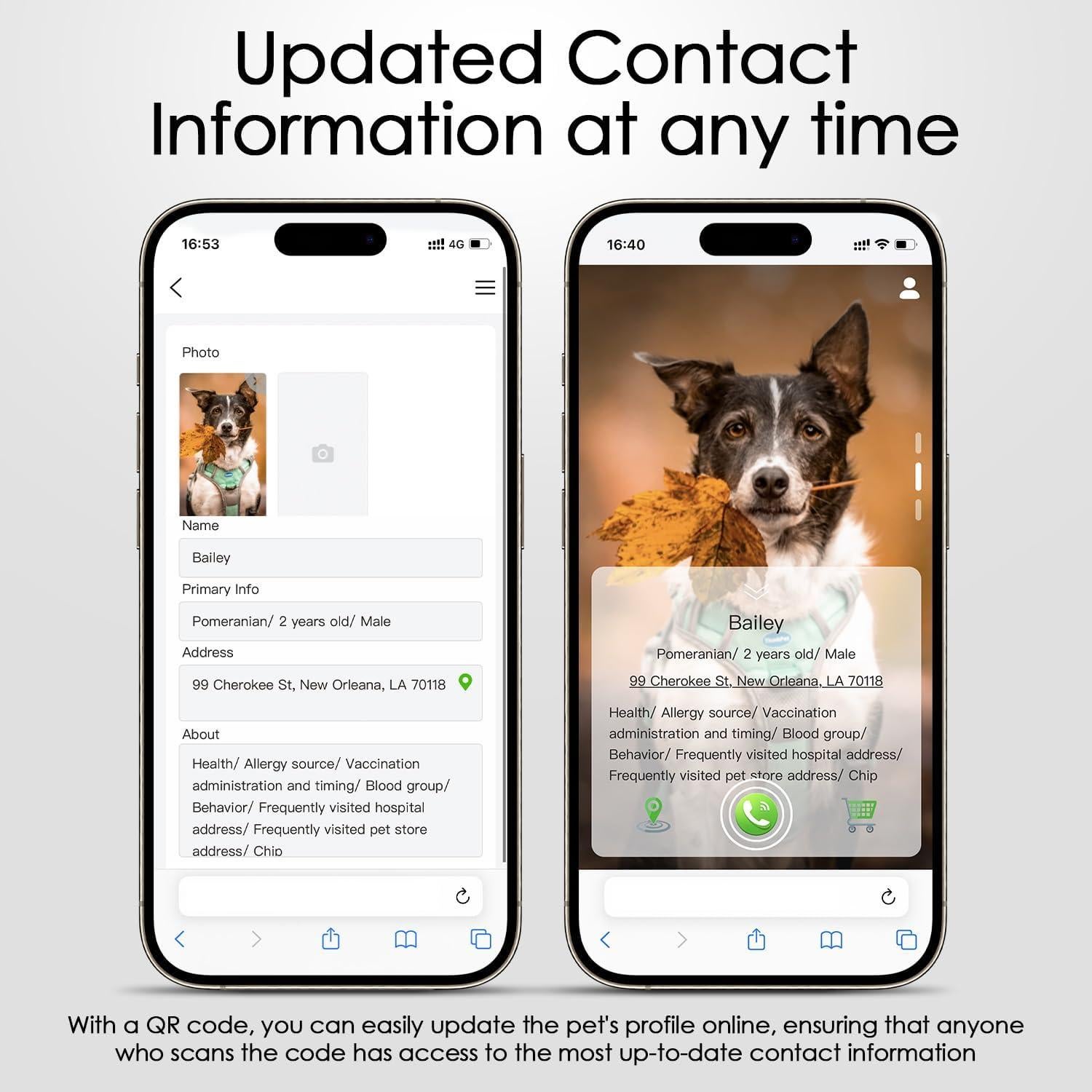 Etiqueta de Perro QR FURMYLOVE Personalizada Verde 3.05x5.84cm