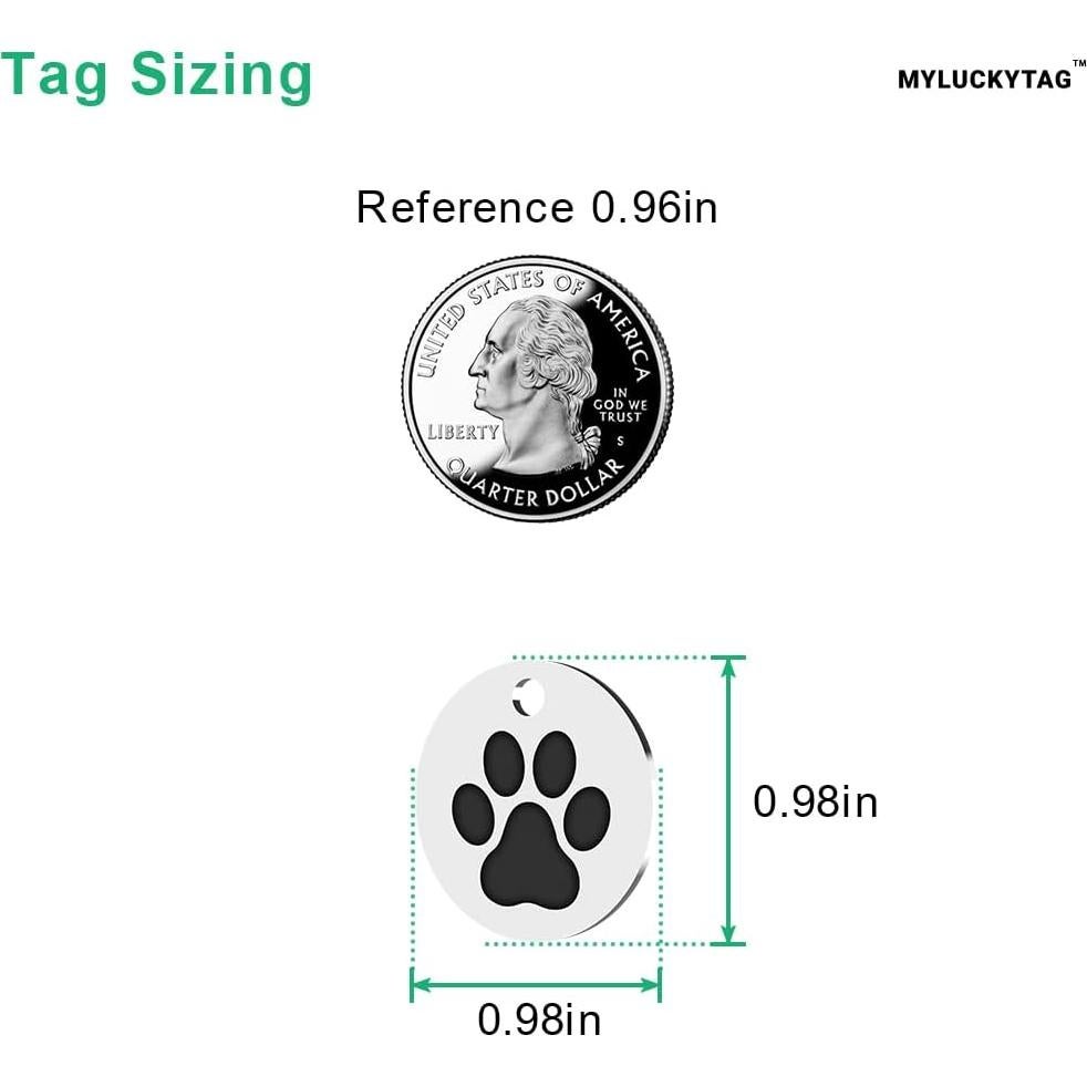 Etiqueta QR para Gatos MYLUCKYTAG - Acero Inoxidable, 2.49 cm